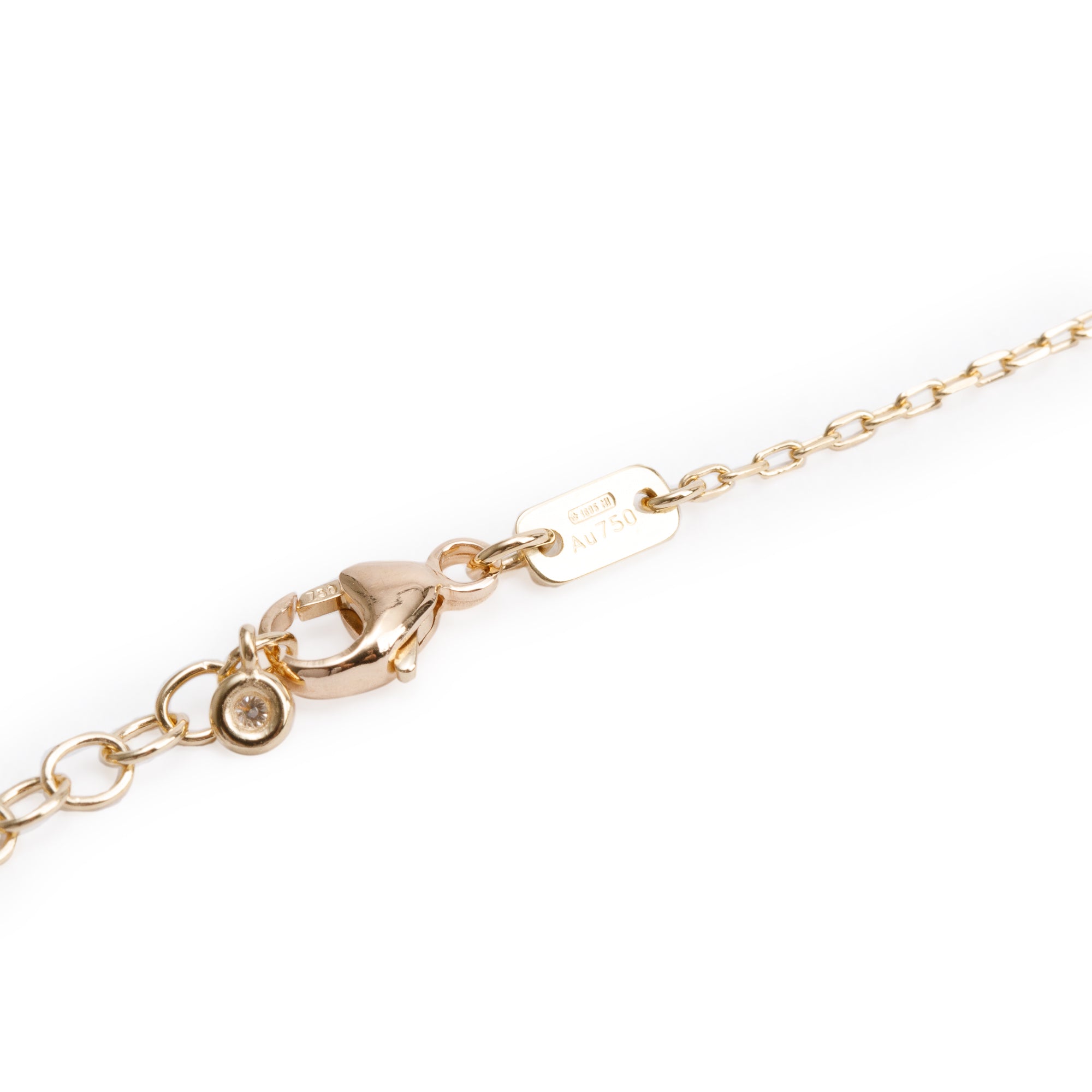 Gucci 18k Yellow Gold Diamond GG Running Necklace w/ Box