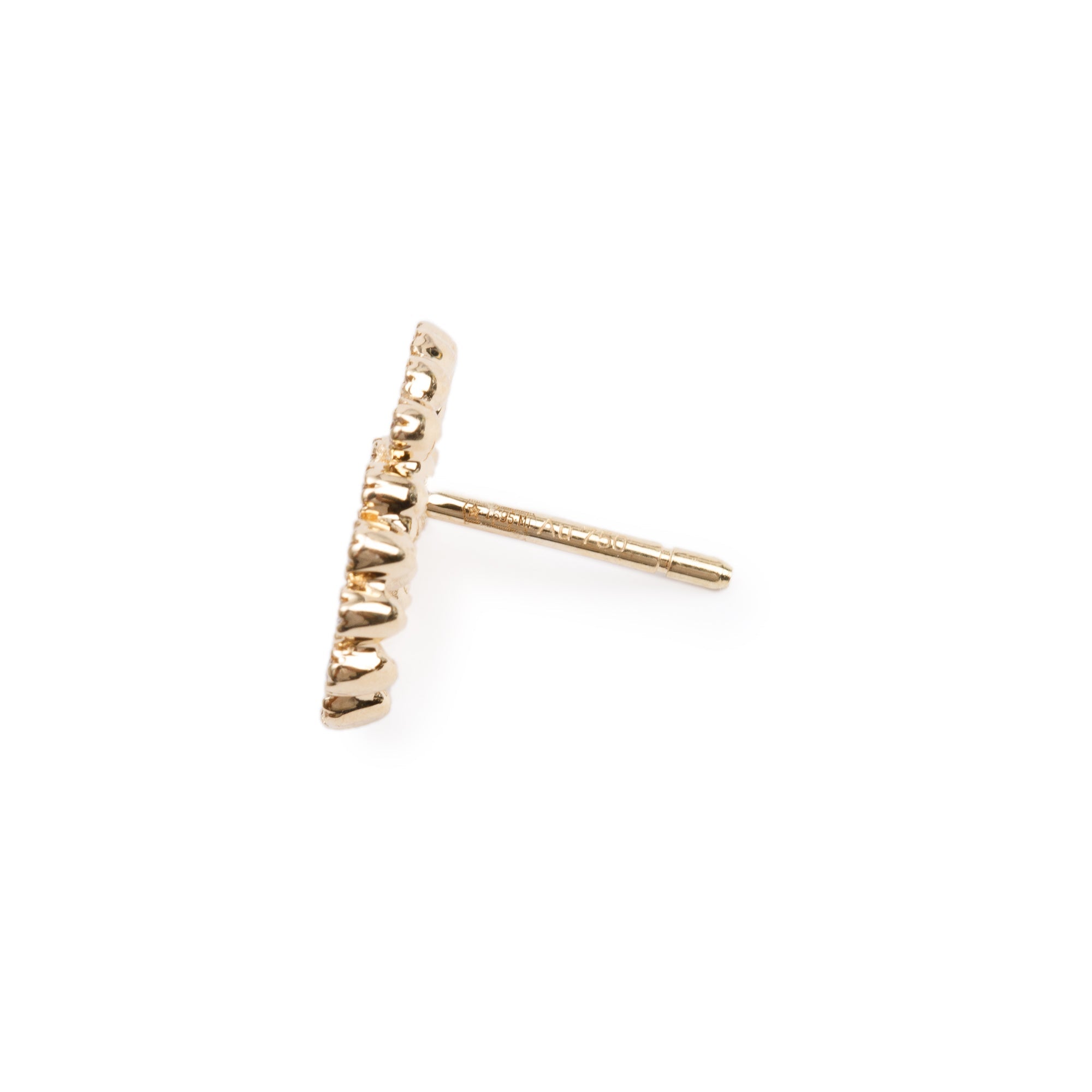 Gucci 18k Yellow Gold Diamond GG Running Stud Earrings w/ Box