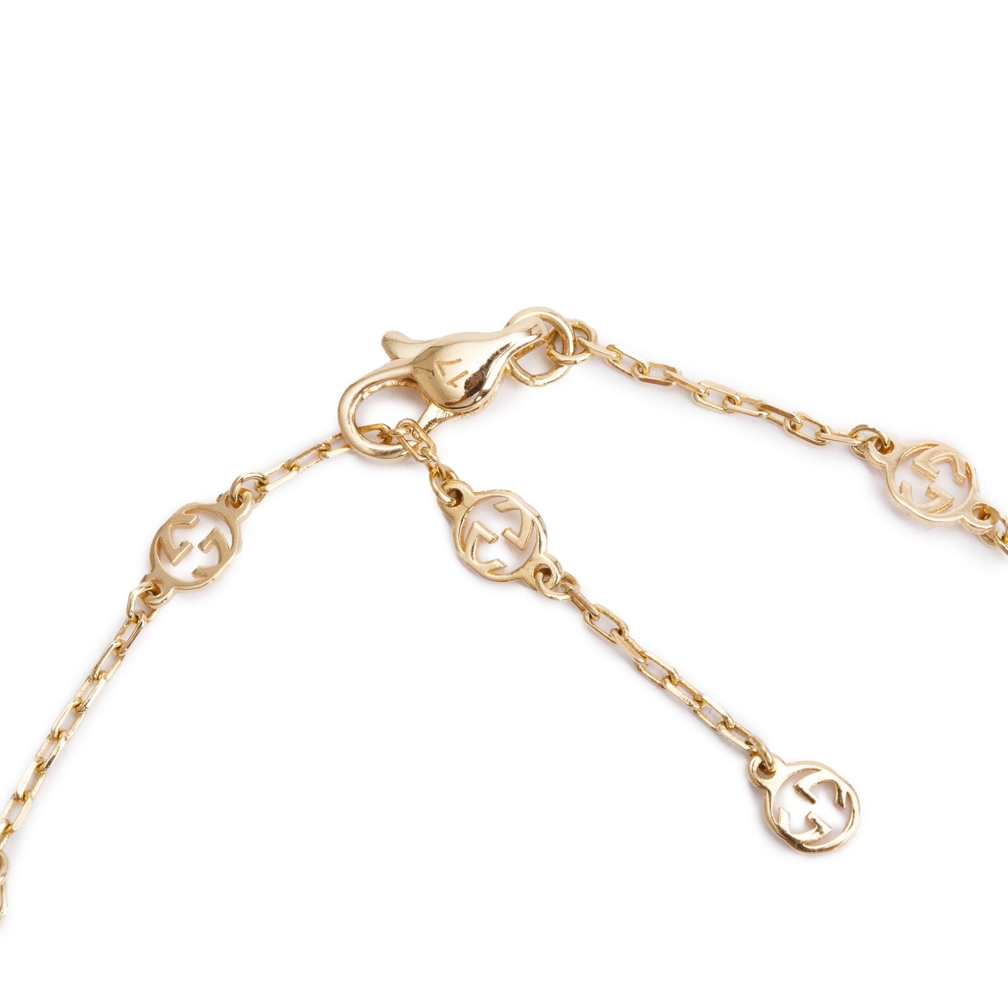 Gucci 18k Yellow Gold Diamond Interlocking G Bracelet