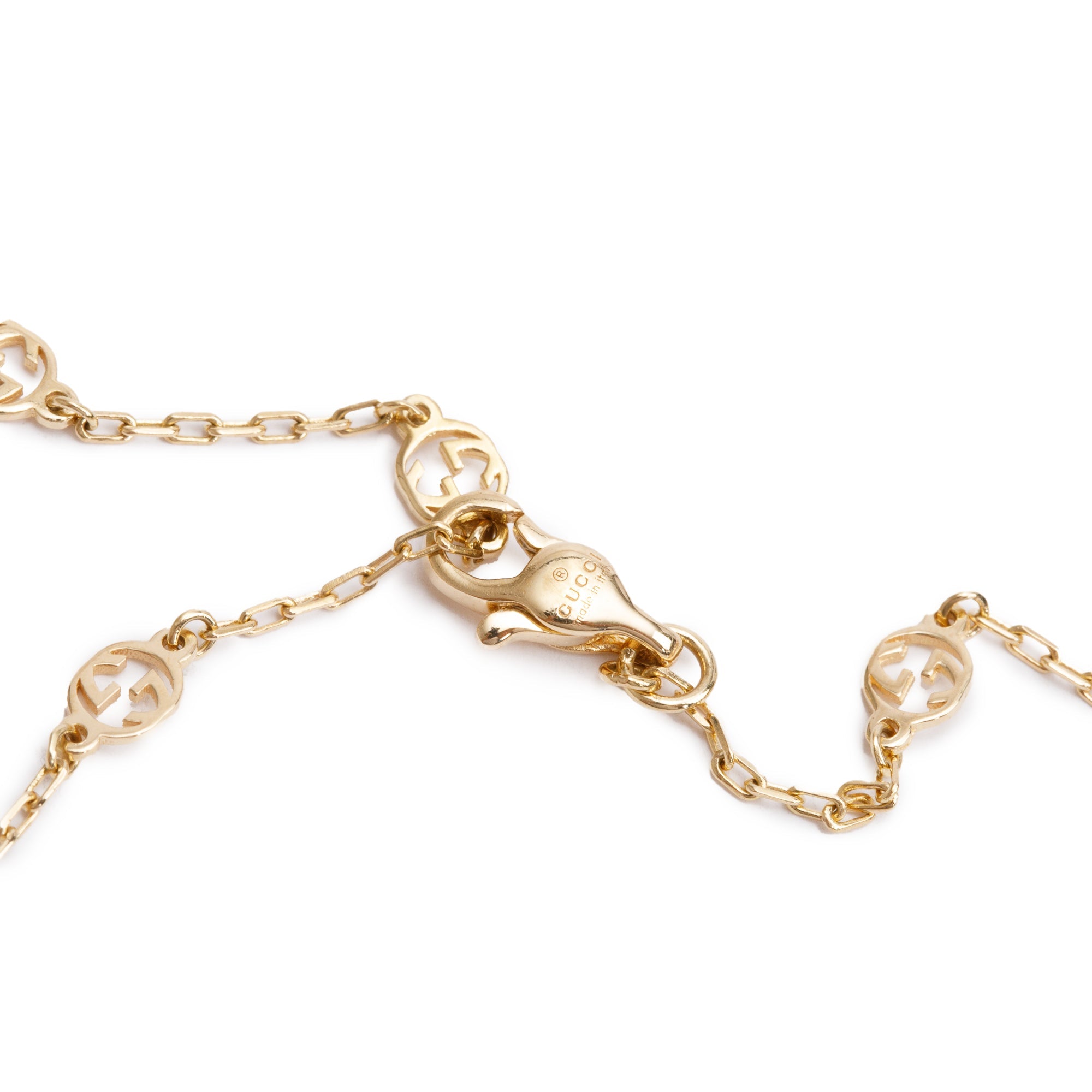 Gucci 18k Yellow Gold Diamond Interlocking G Bracelet