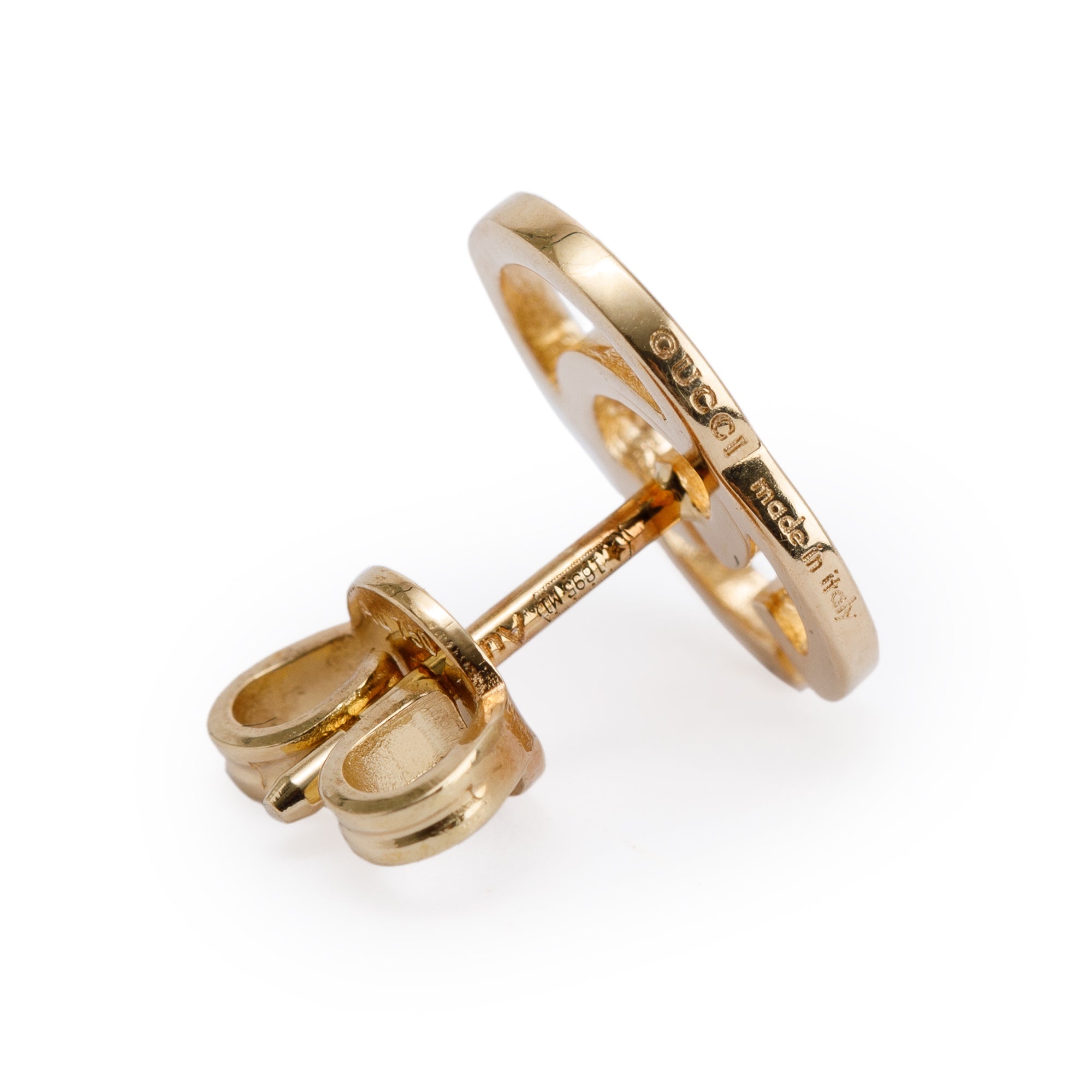 Gucci 18k Yellow Gold GG Running Stud Earrings