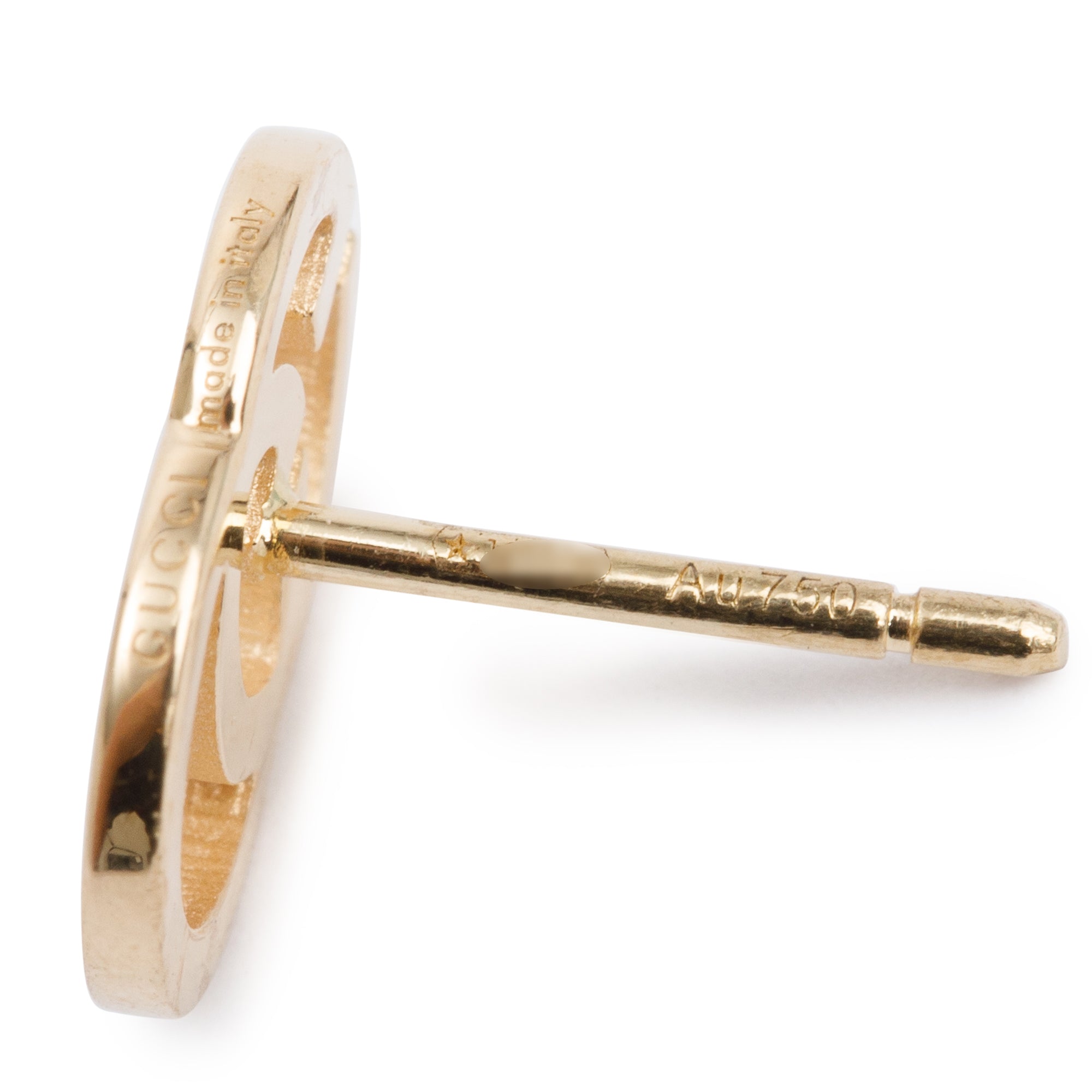Gucci 18k Yellow Gold GG Running Stud Earrings w/ Box