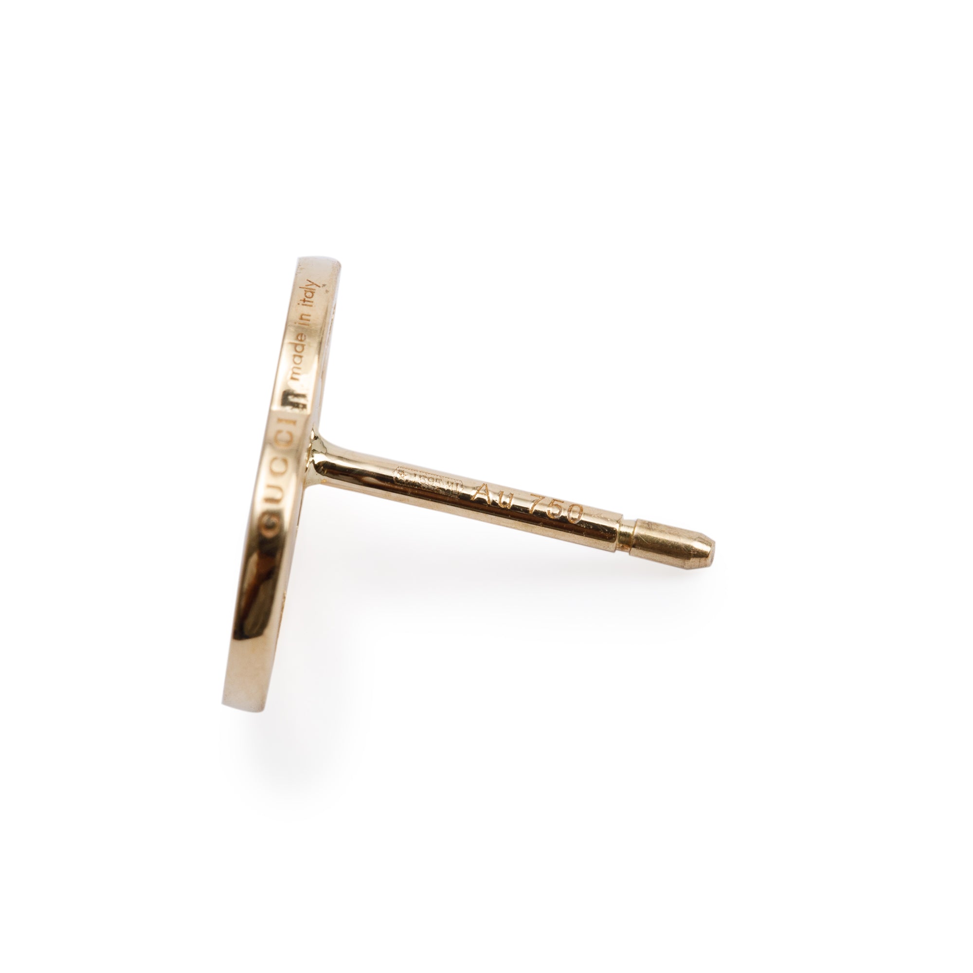 Gucci 18k Yellow Gold GG Running Stud Earrings w/ Box