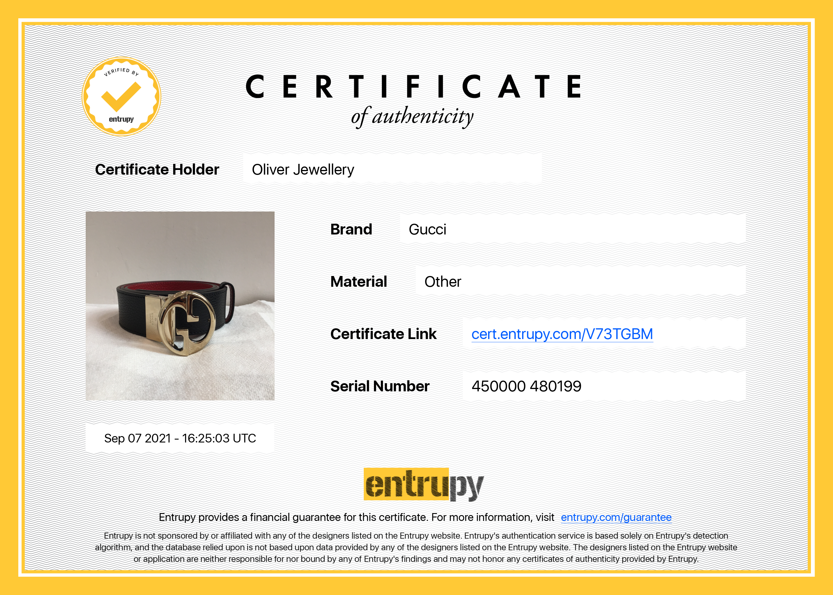 Gucci 1973 Reversible Leather Belt