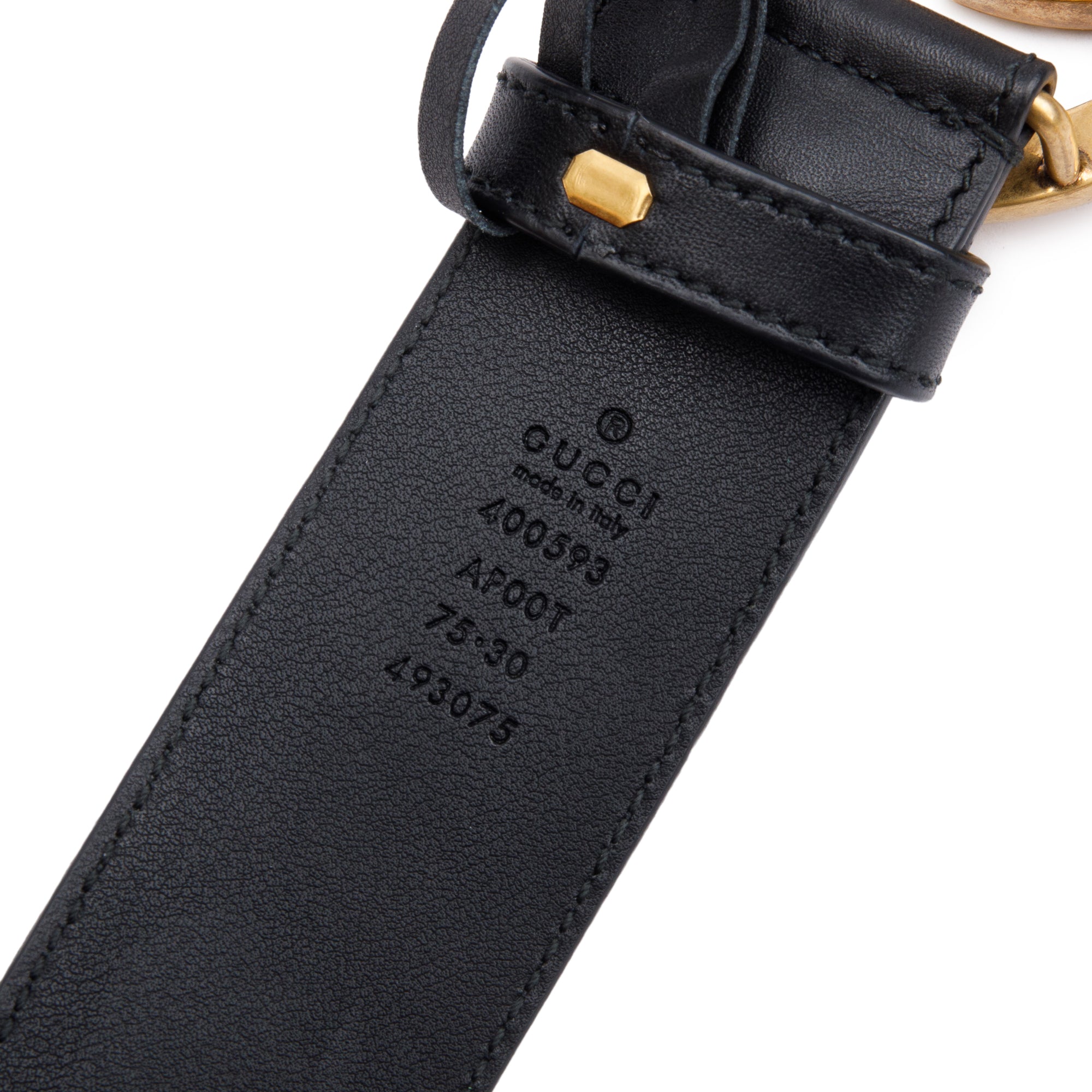 Gucci 2015 Re-Edition Black Wide Leather Belt 75 30 w/ Box