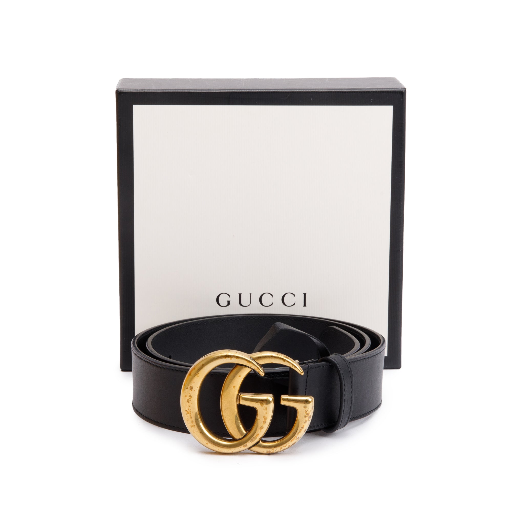 Gucci 2015 Re-Edition Black Wide Leather Belt 90 36 w/ Box