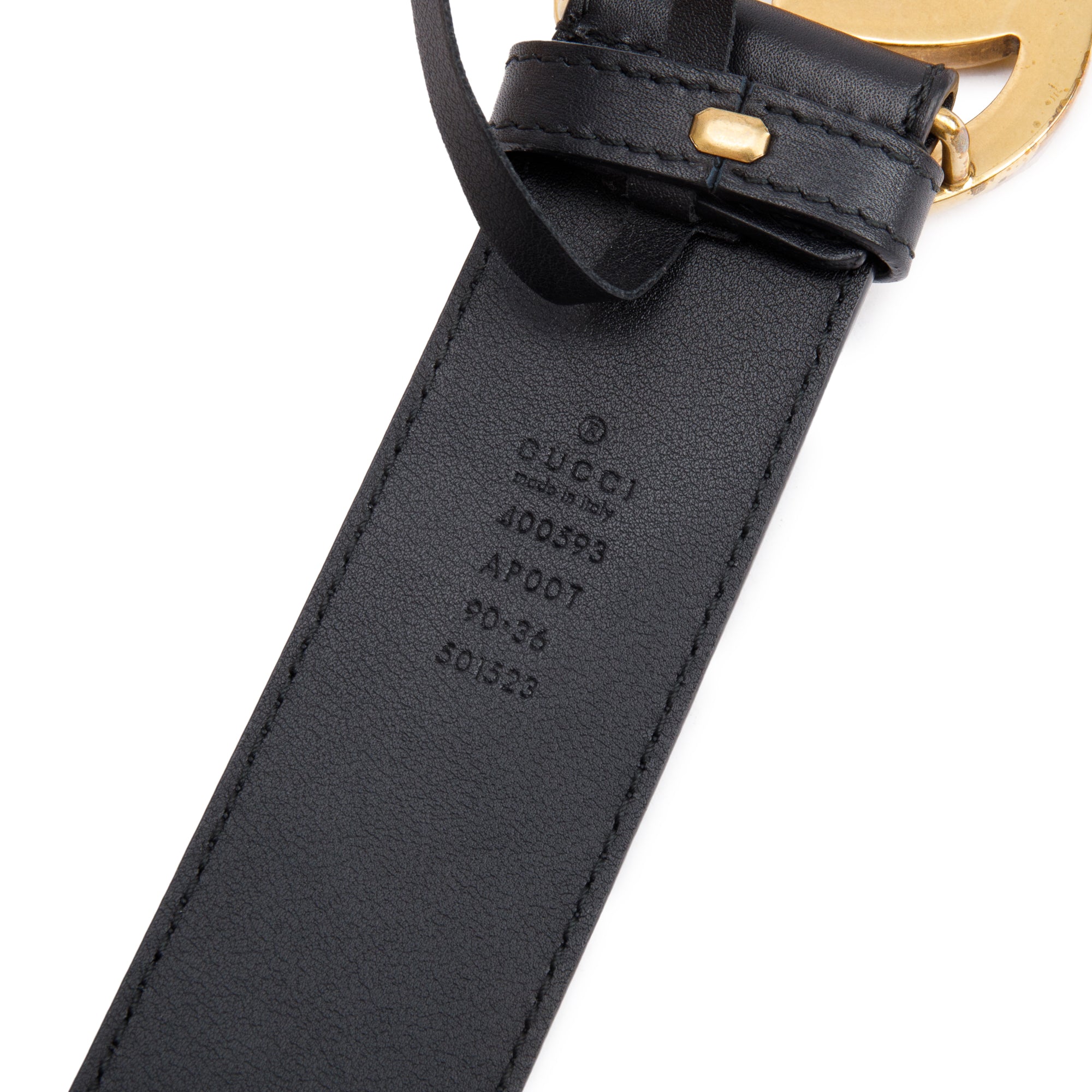 Gucci 2015 Re-Edition Black Wide Leather Belt 90 36 w/ Box