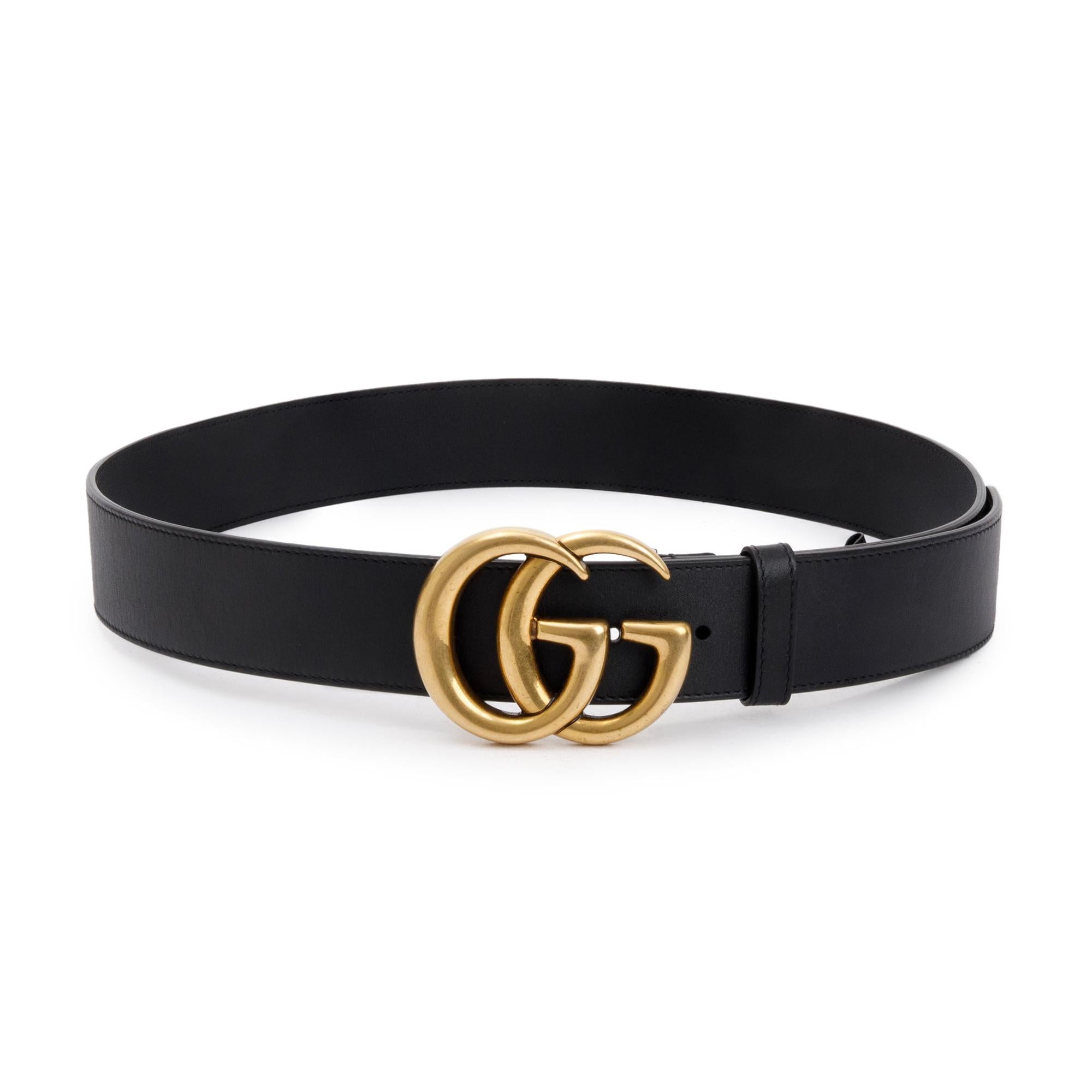 Gucci 2015 Re-Edition Black Wide Leather Belt 90 36
