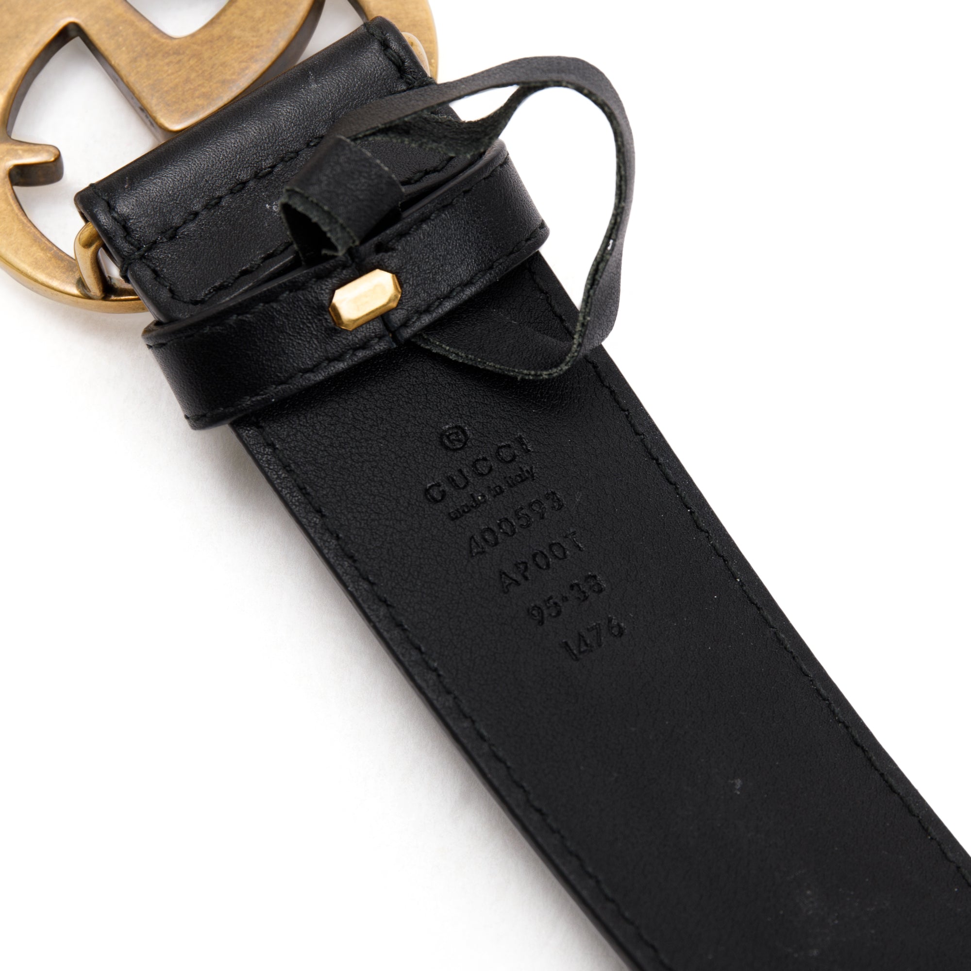 Gucci 2015 Re-Edition Black Wide Leather Belt 95 38