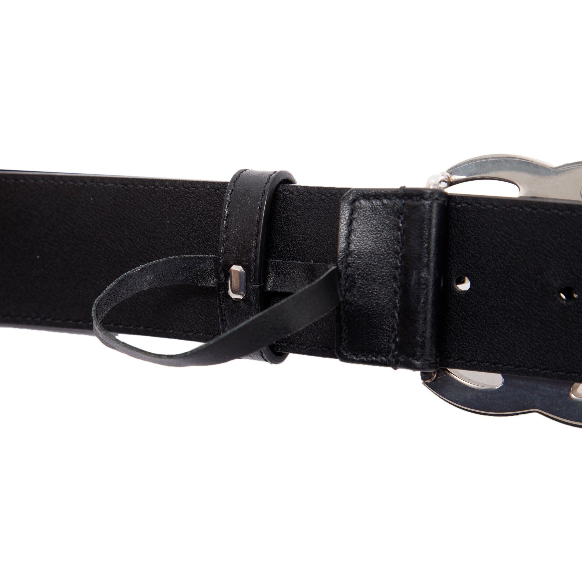 Gucci 2015 Re-edition Wide Leather Belt with Double G Buckle