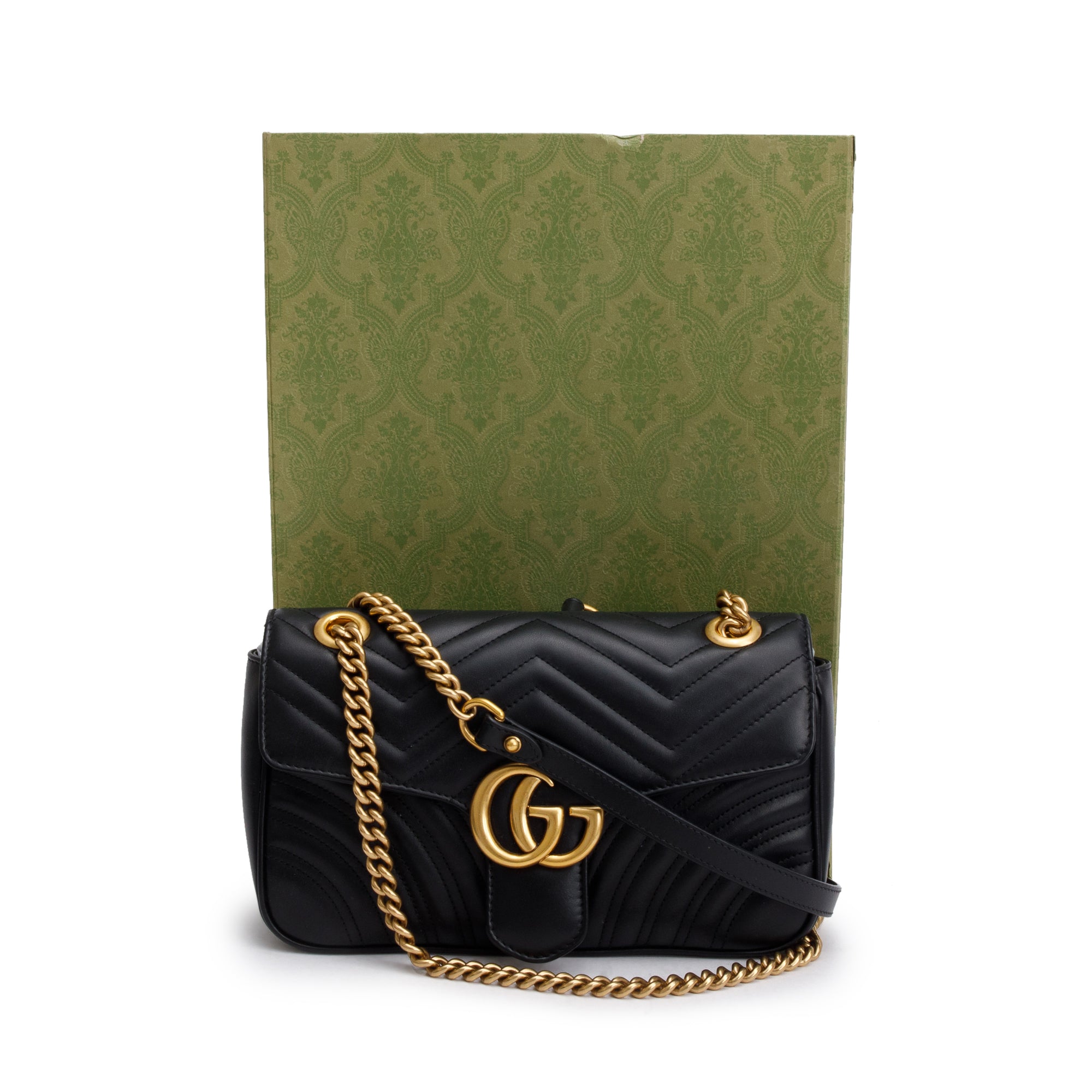 Gucci 2021 Black GG Marmont Matelasse Small Shoulder Bag w/ Box & Receipt