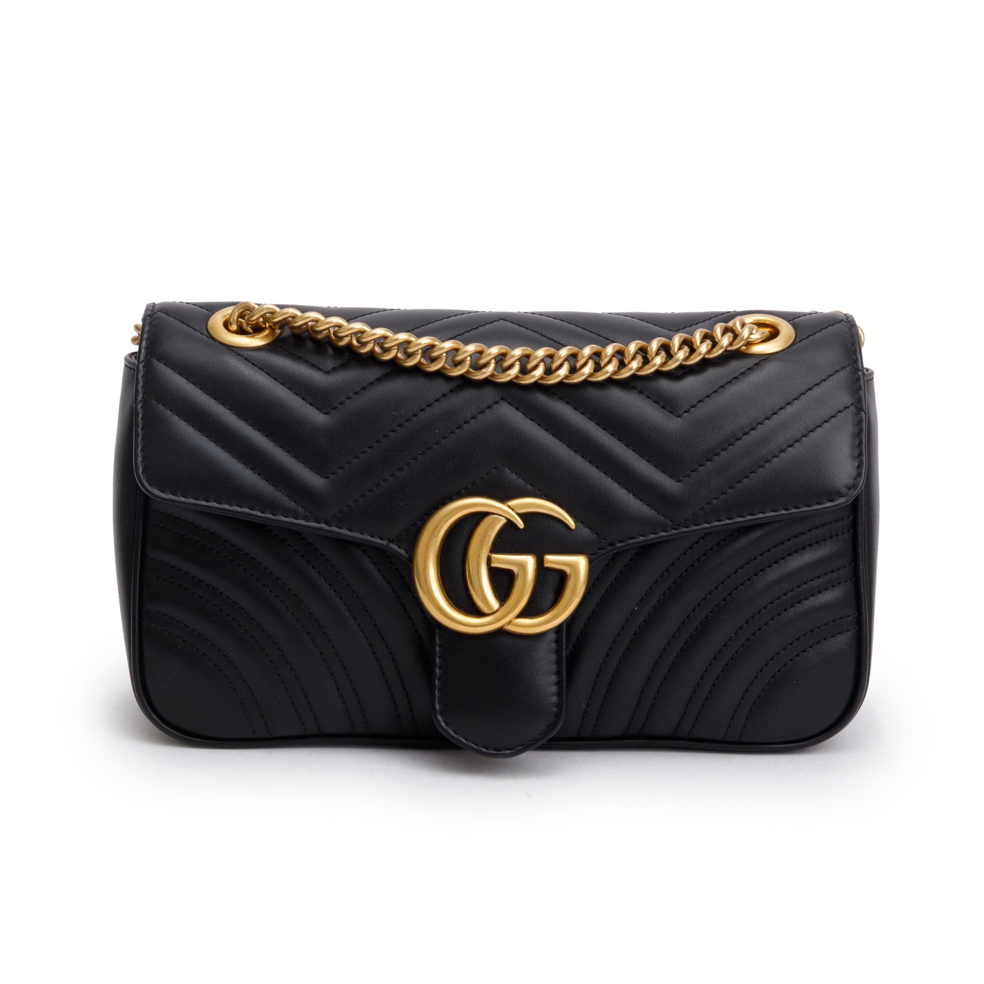 Gucci 2021 Black GG Marmont Matelasse Small Shoulder Bag w/ Box & Receipt
