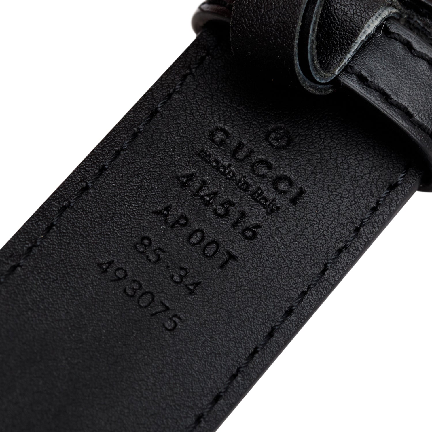 Gucci Black Leather GG Marmont Belt, 85 34