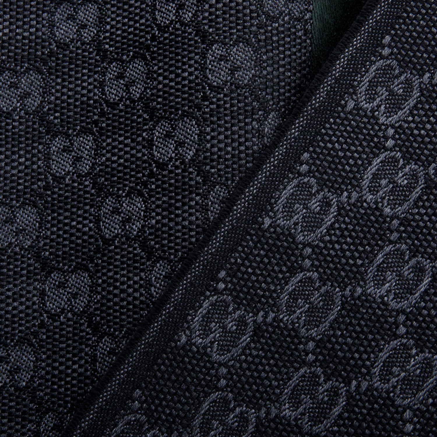Gucci Black GG Web Jacquard Wool Silk Scarf