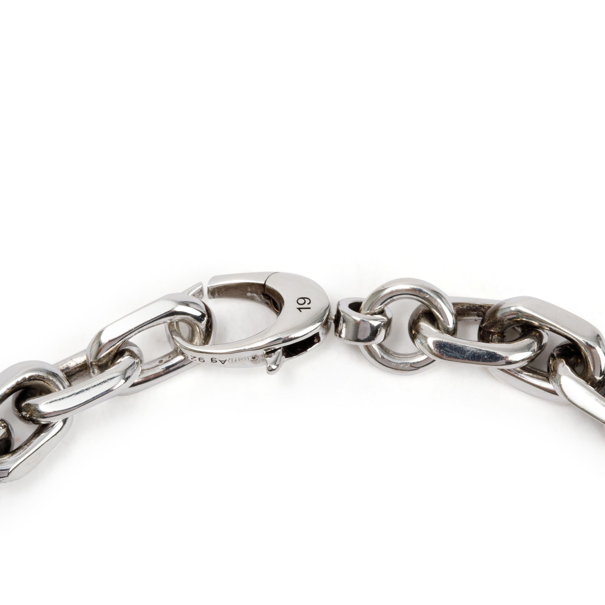 Gucci Aged Finished Sterling Silver Interlocking G Chain Bracelet w/ Box