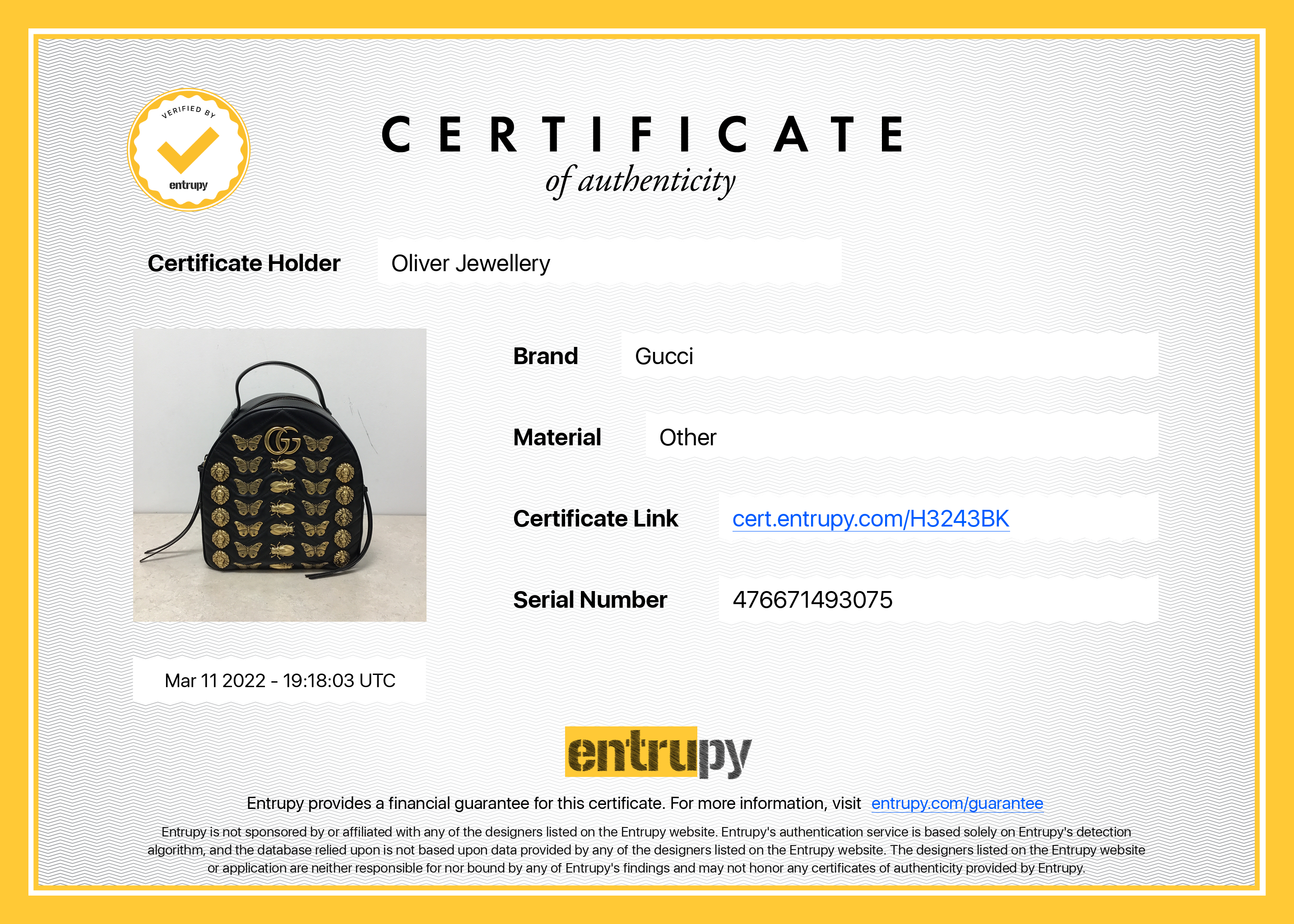 Gucci Animalier Marmont Backpack