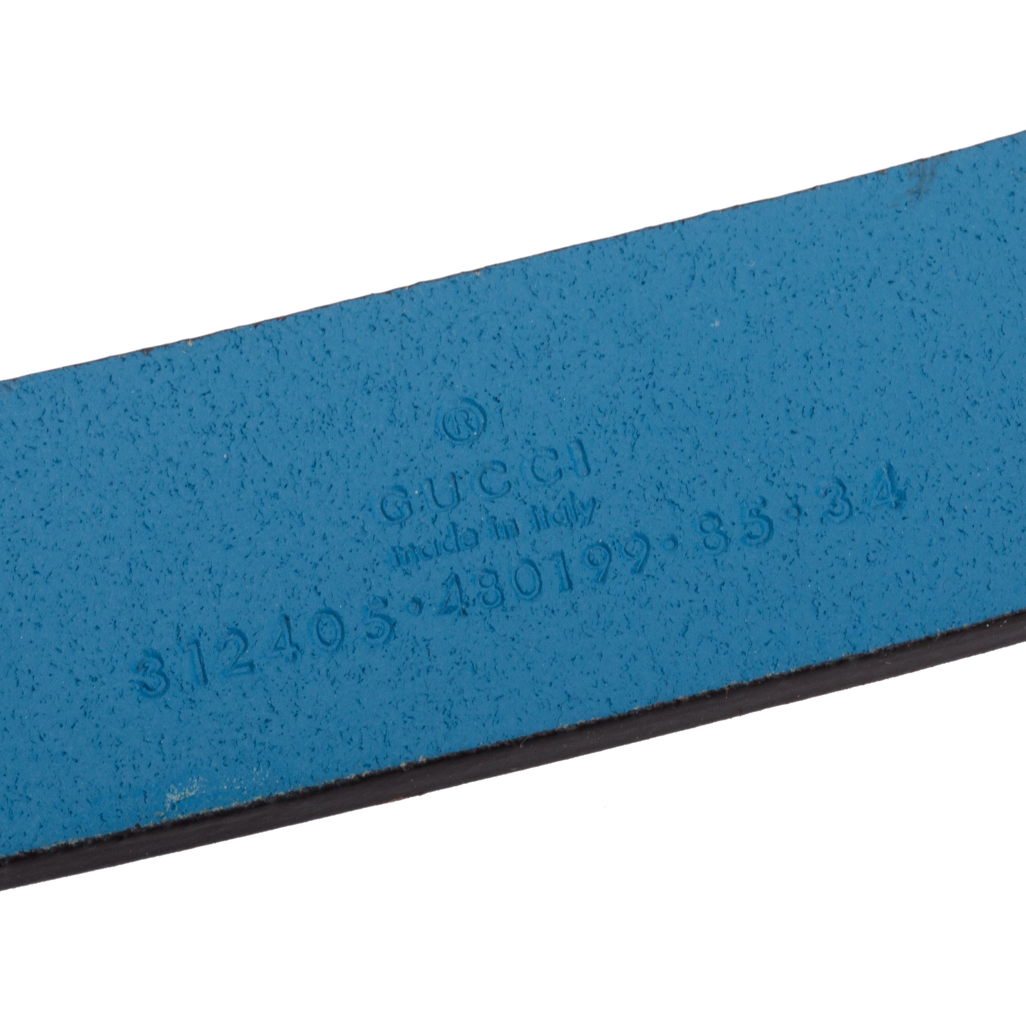 Gucci Bamboo Buckle Blue Leather Belt 85 34