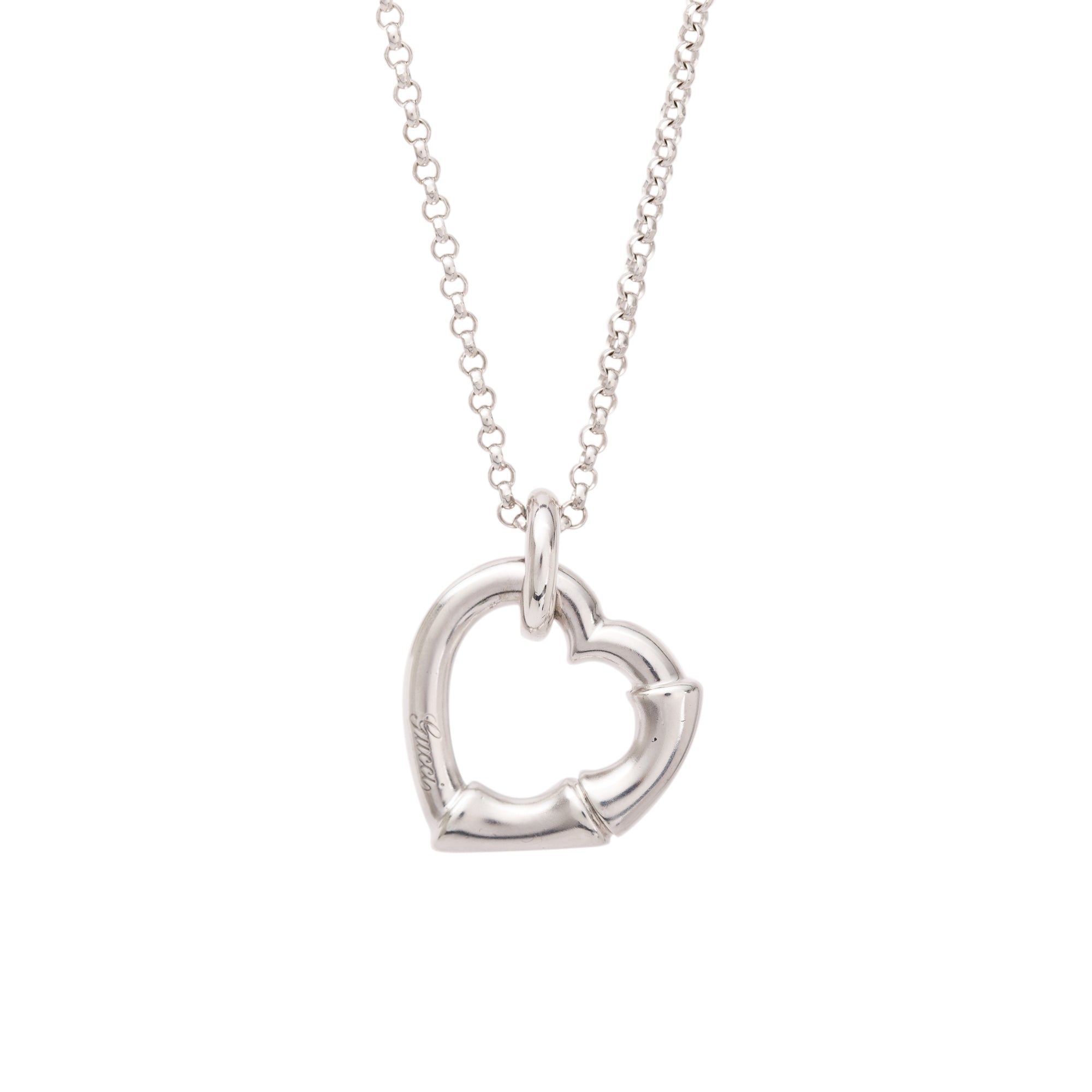 Gucci Bamboo Heart Pendant Necklace w/ Box