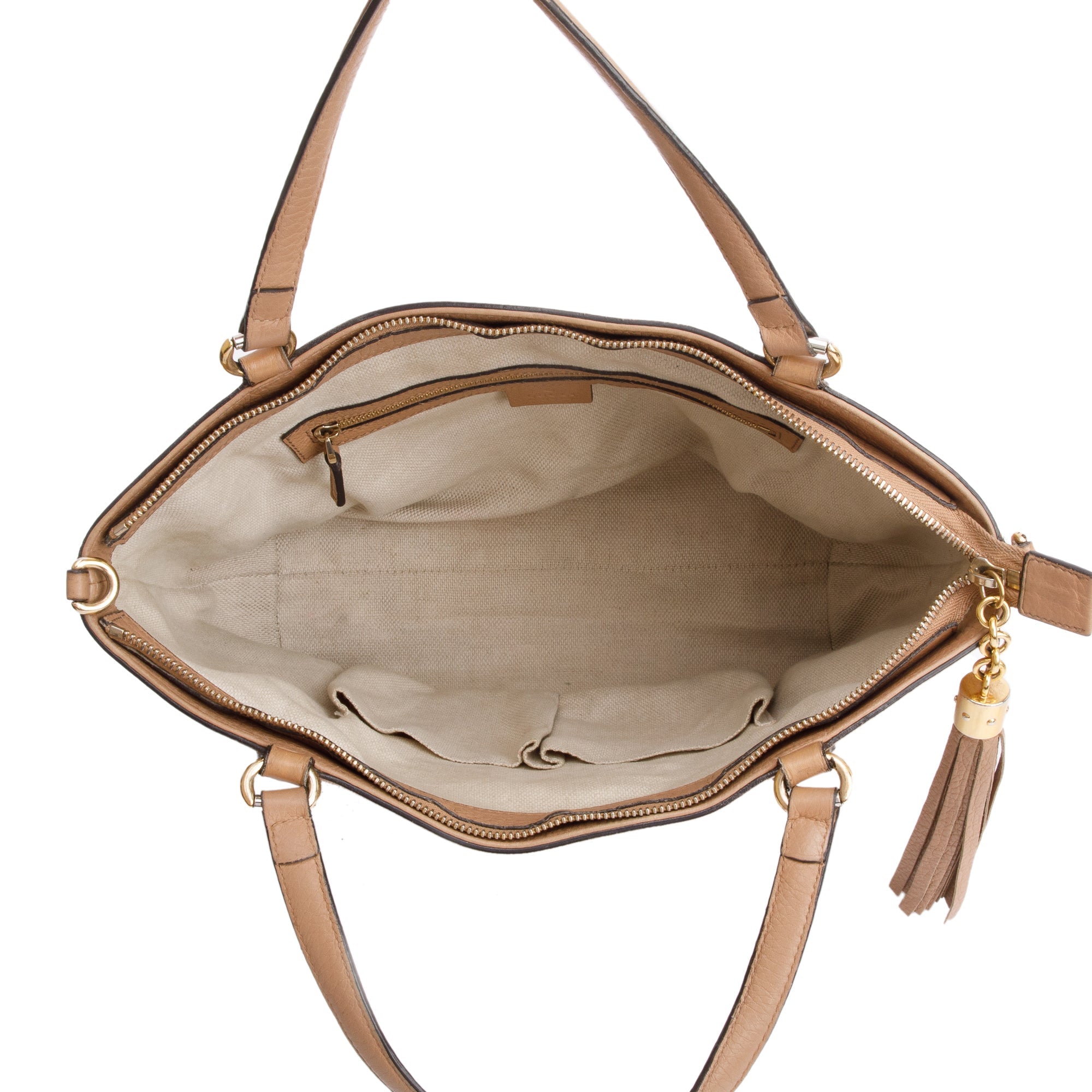 Gucci Beige Calfksin Leather Small Soho Cellarius Tote