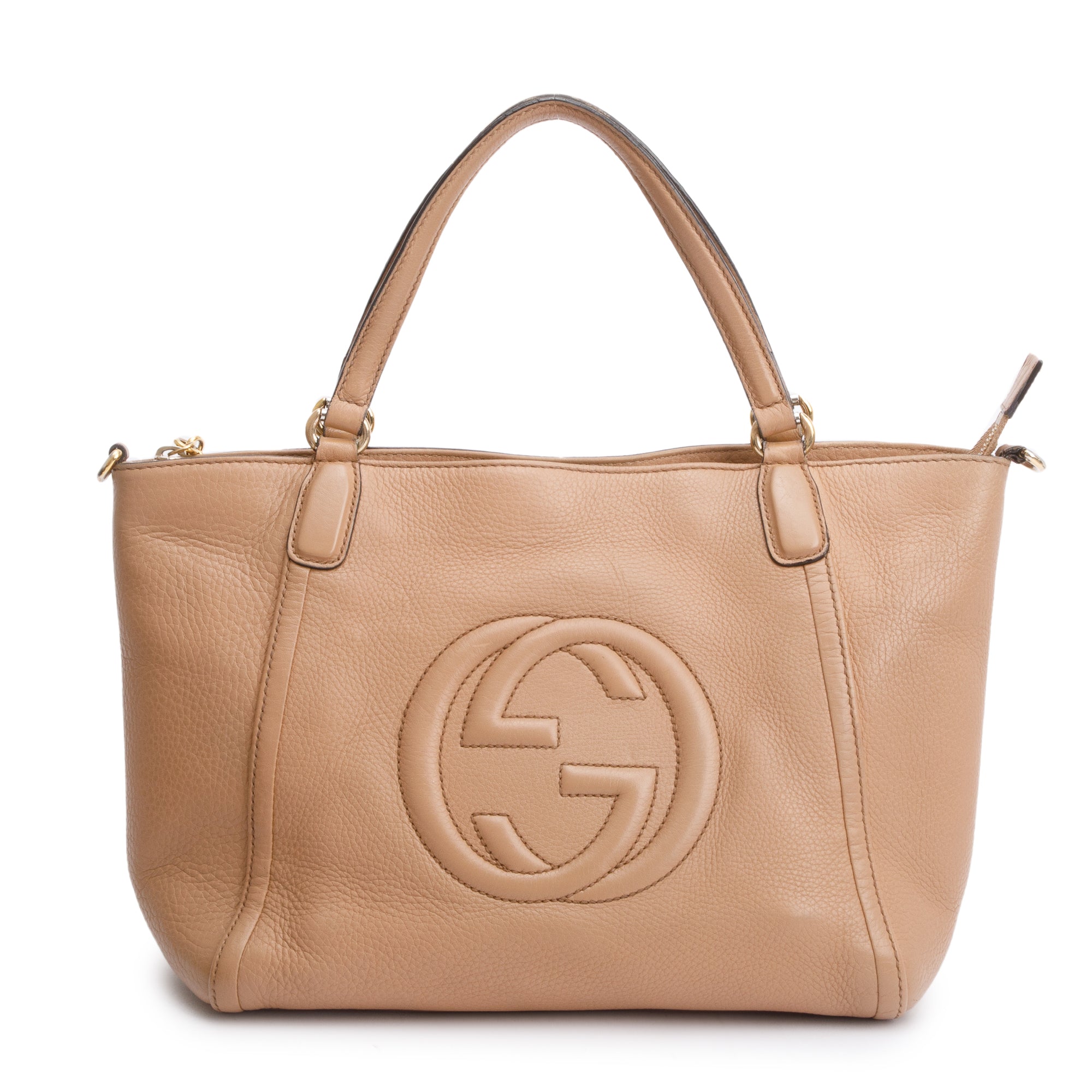 Gucci Beige Calfksin Leather Small Soho Cellarius Tote