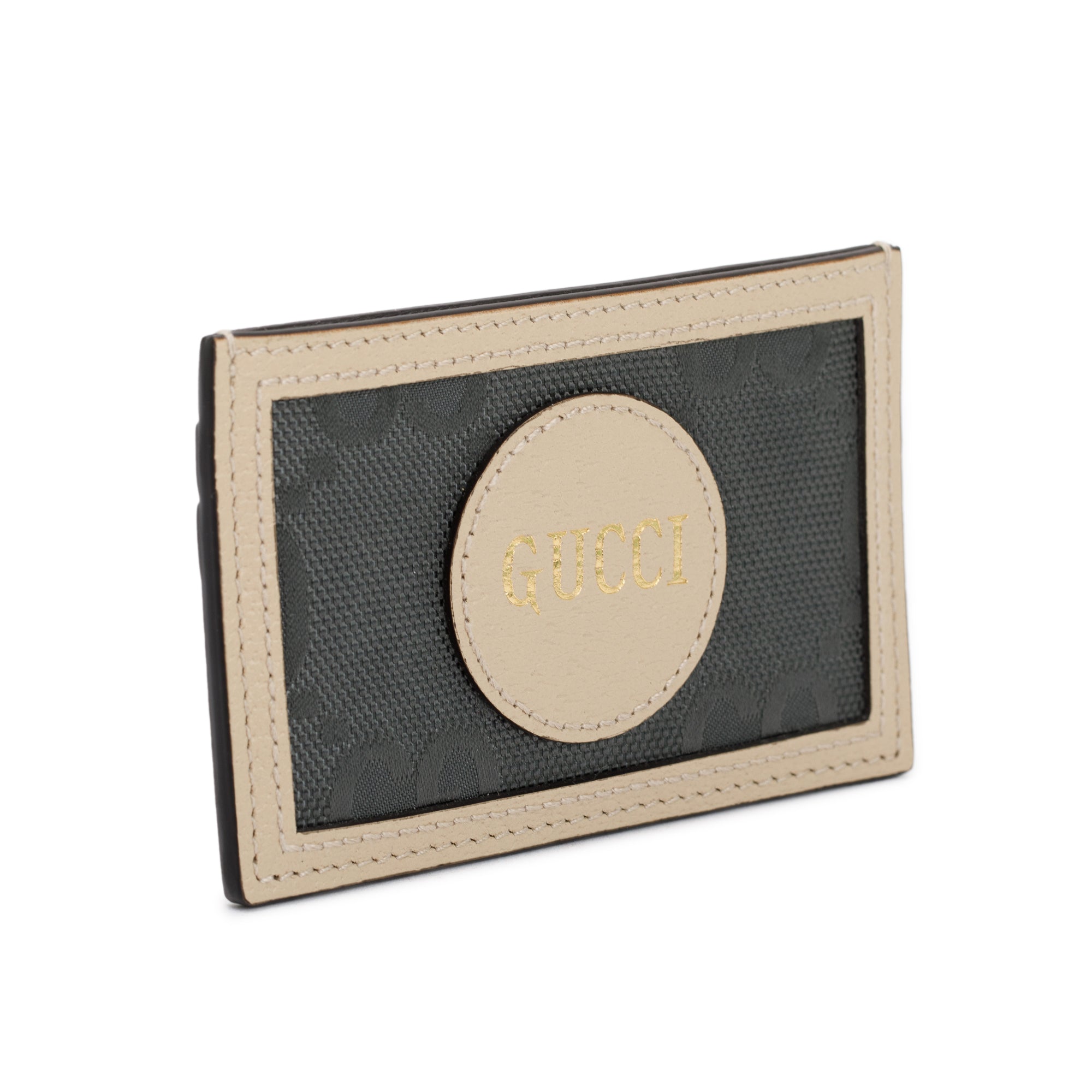 Gucci Beige Calfskin Grey Econyl Off The Grid Card Holder w/ Box