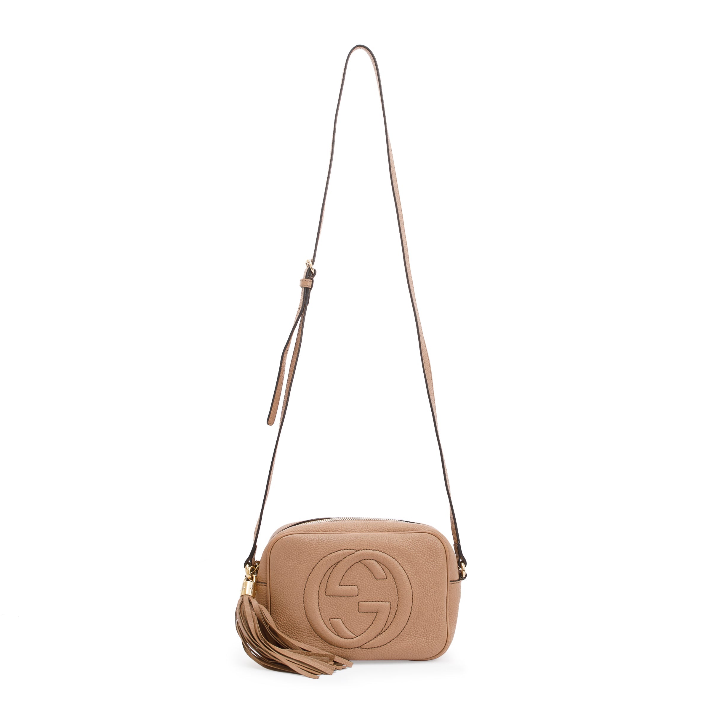 Gucci Beige Calfskin Leather Small Soho Disco Bag