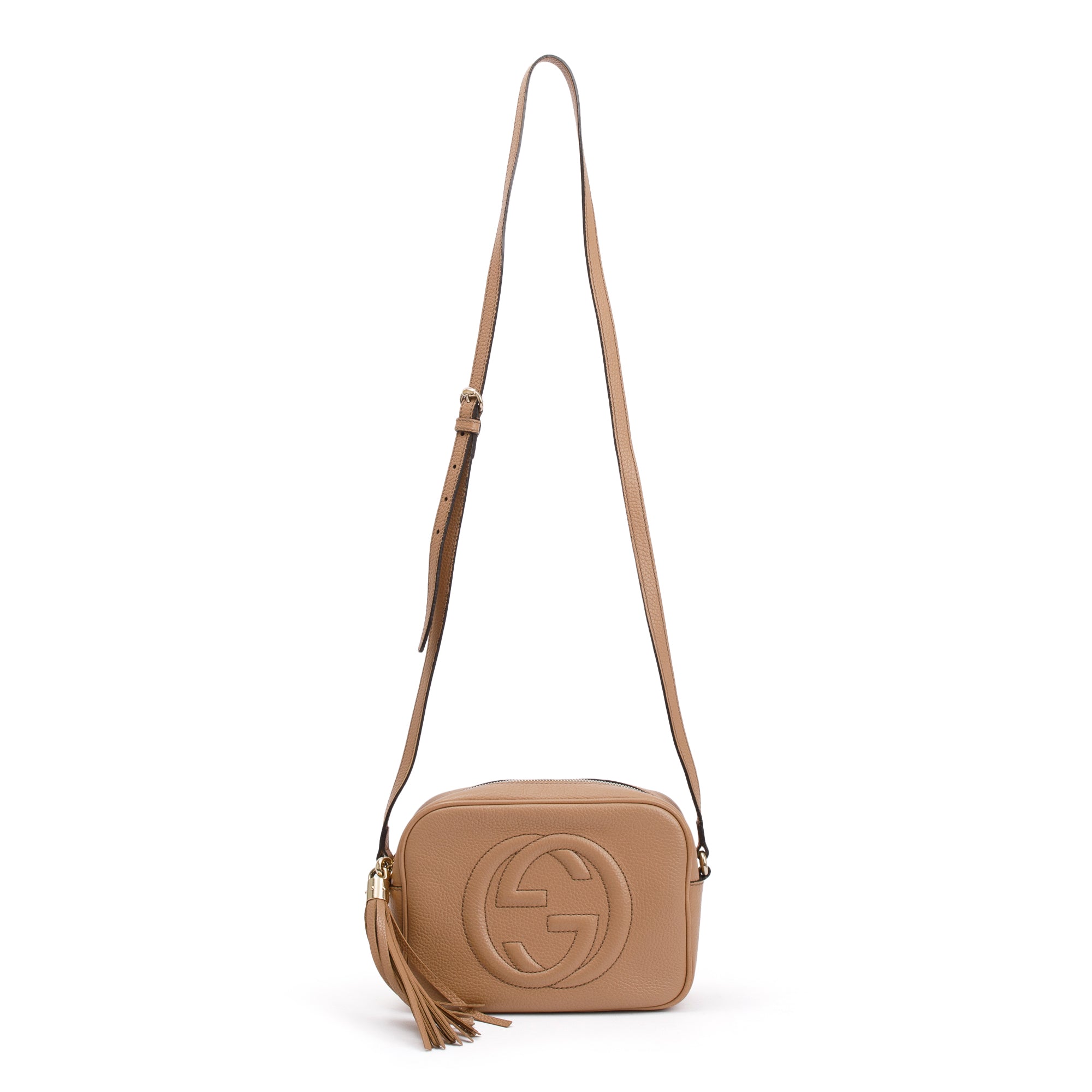 Gucci Beige Calfskin Leather Small Soho Disco Bag
