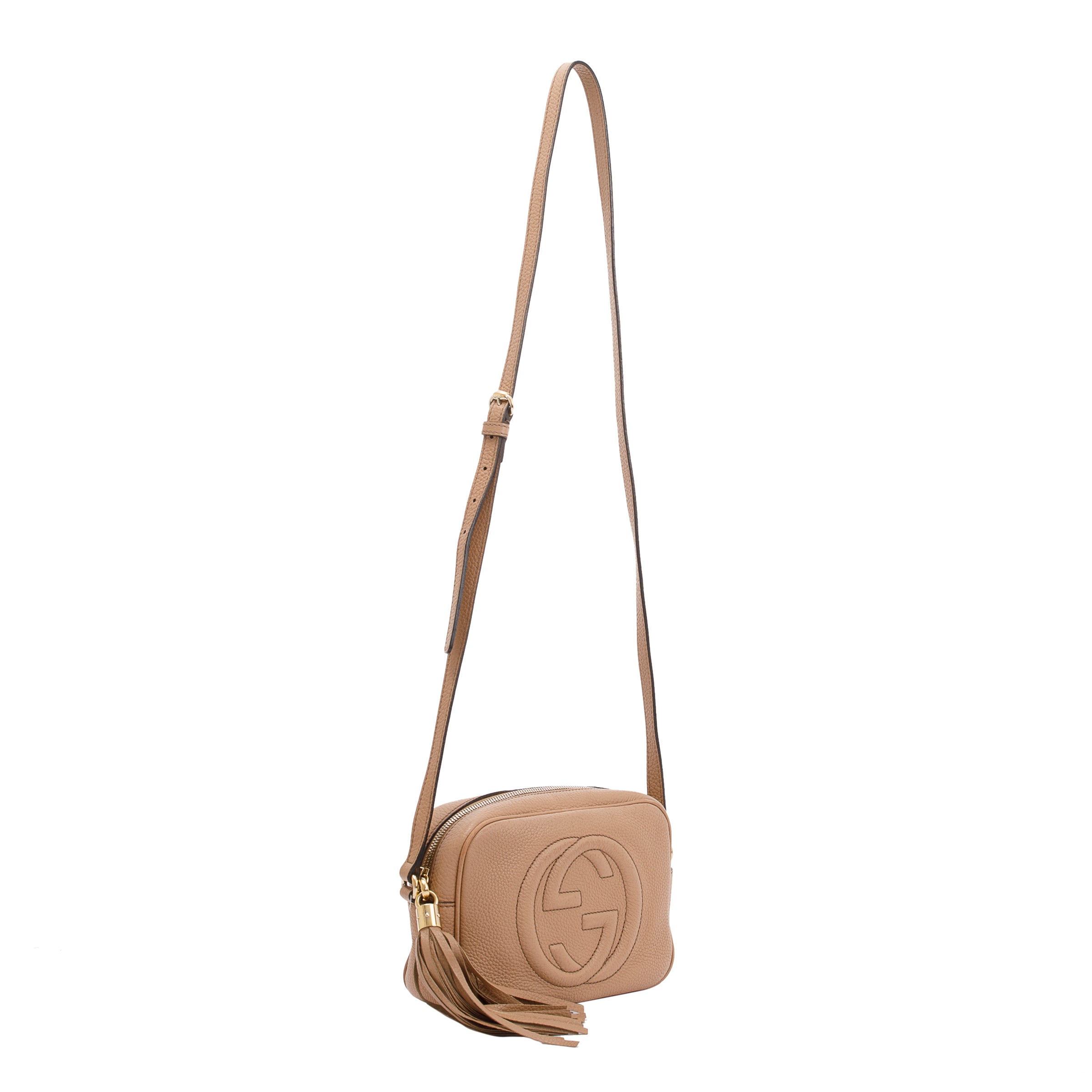 Gucci Beige Calfskin Leather Small Soho Disco Bag