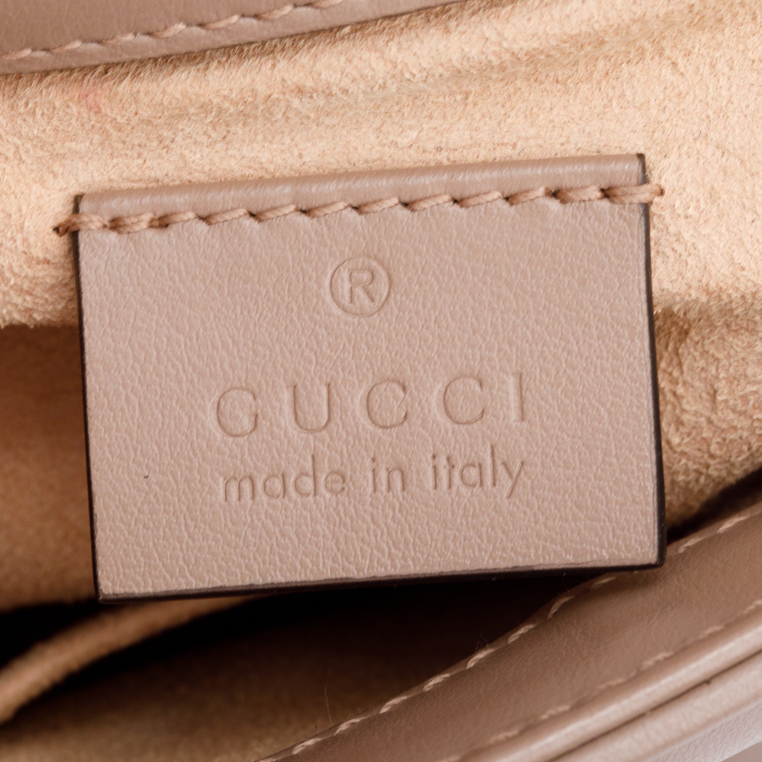 Gucci Beige Calfskin Matelasse GG Marmont Mini Top Handle Shoulder Bag w/ Strap