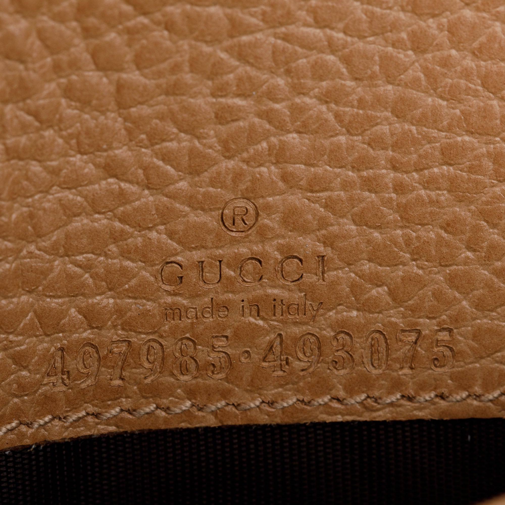 Gucci Beige Calfskin Mini GG Marmont Wallet On Chain w/ Box