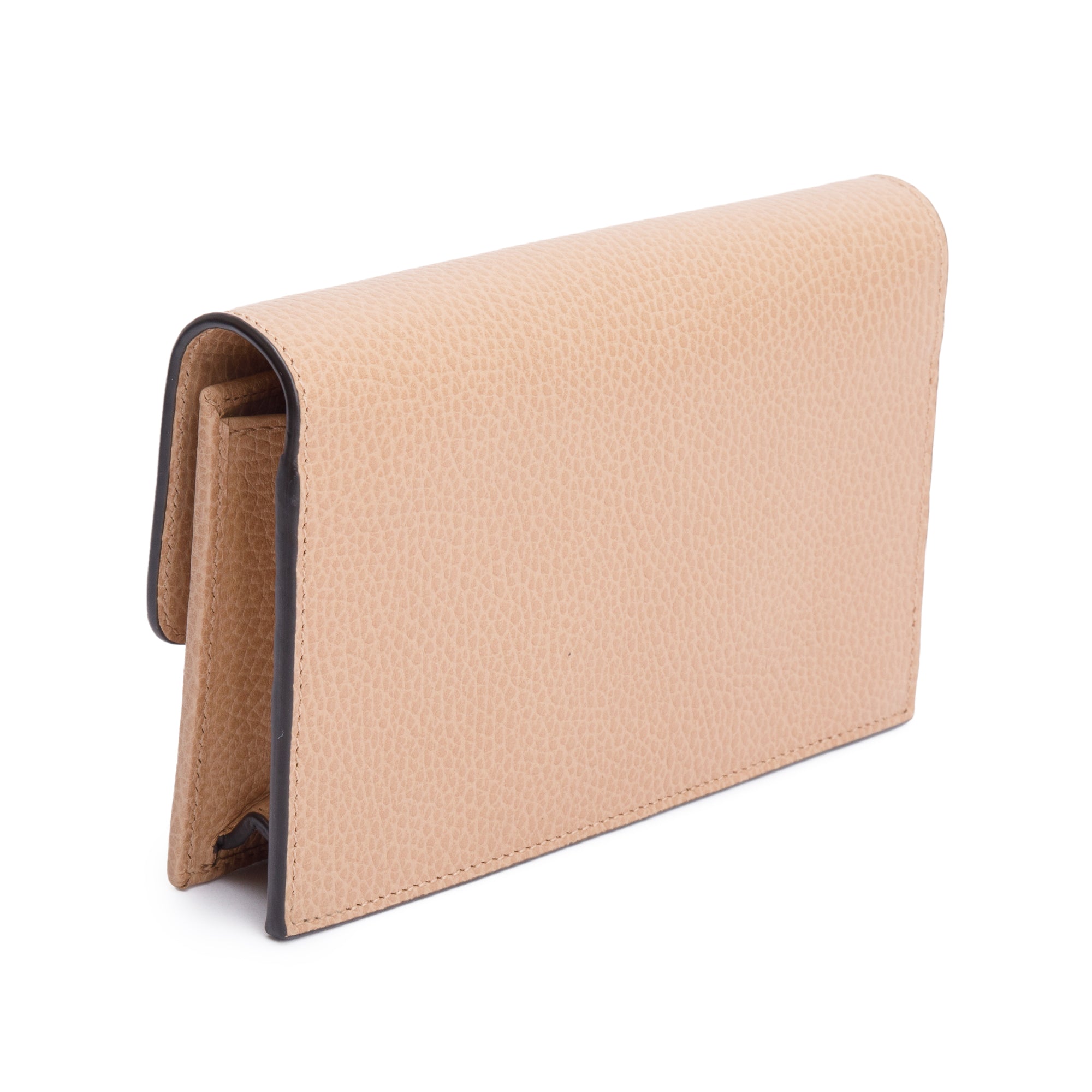 Gucci Beige Dollar Calfskin Leather Interlocking GG Wallet on Chain w/ Box