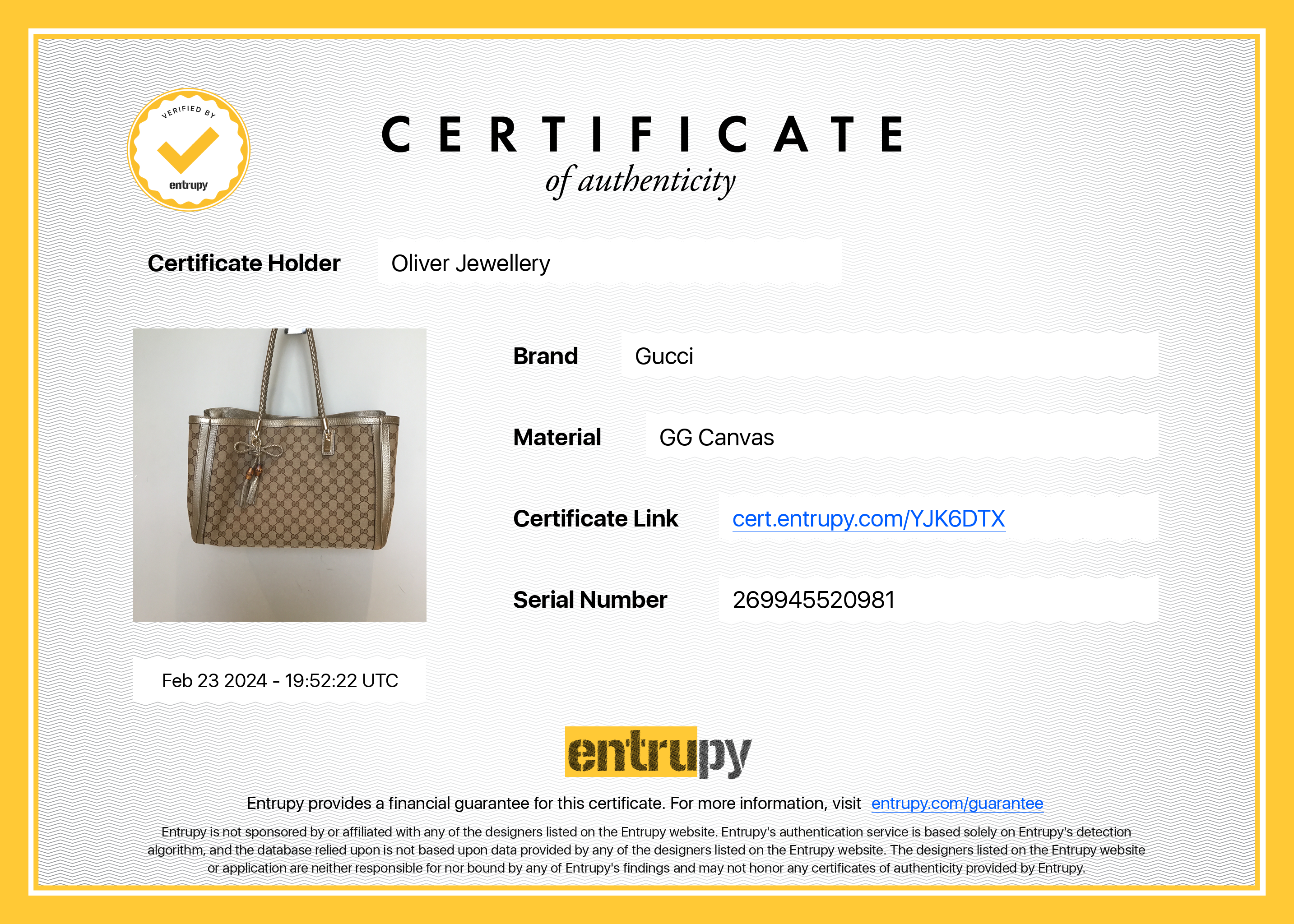 Gucci Beige GG Canvas Gold Leather Trimmed Medium Bella Tote