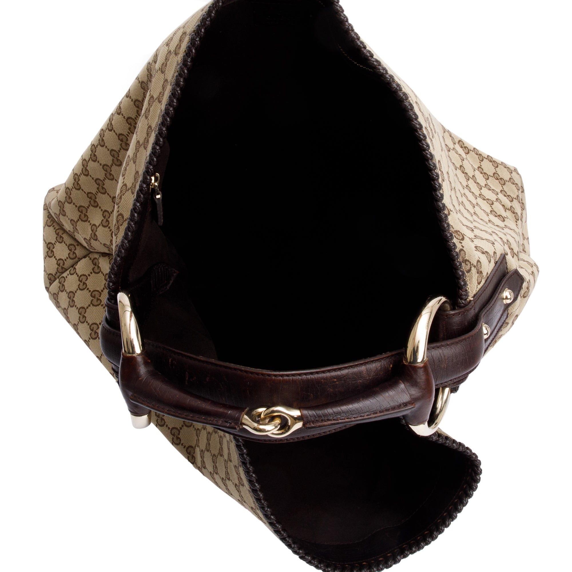 Gucci Beige GG Canvas Large Horsebit Hobo