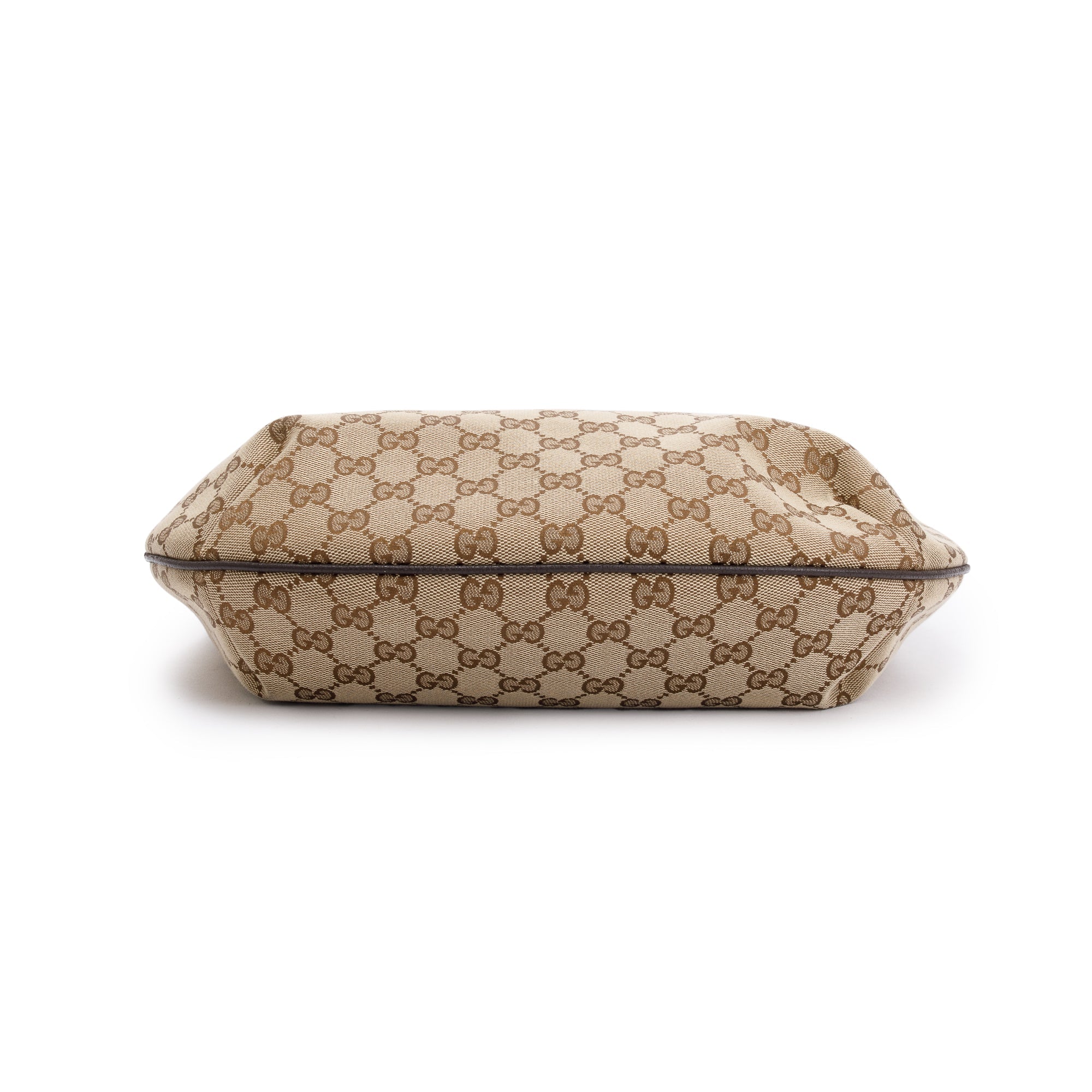 Gucci Beige GG Canvas Web Medium Half Moon Hobo