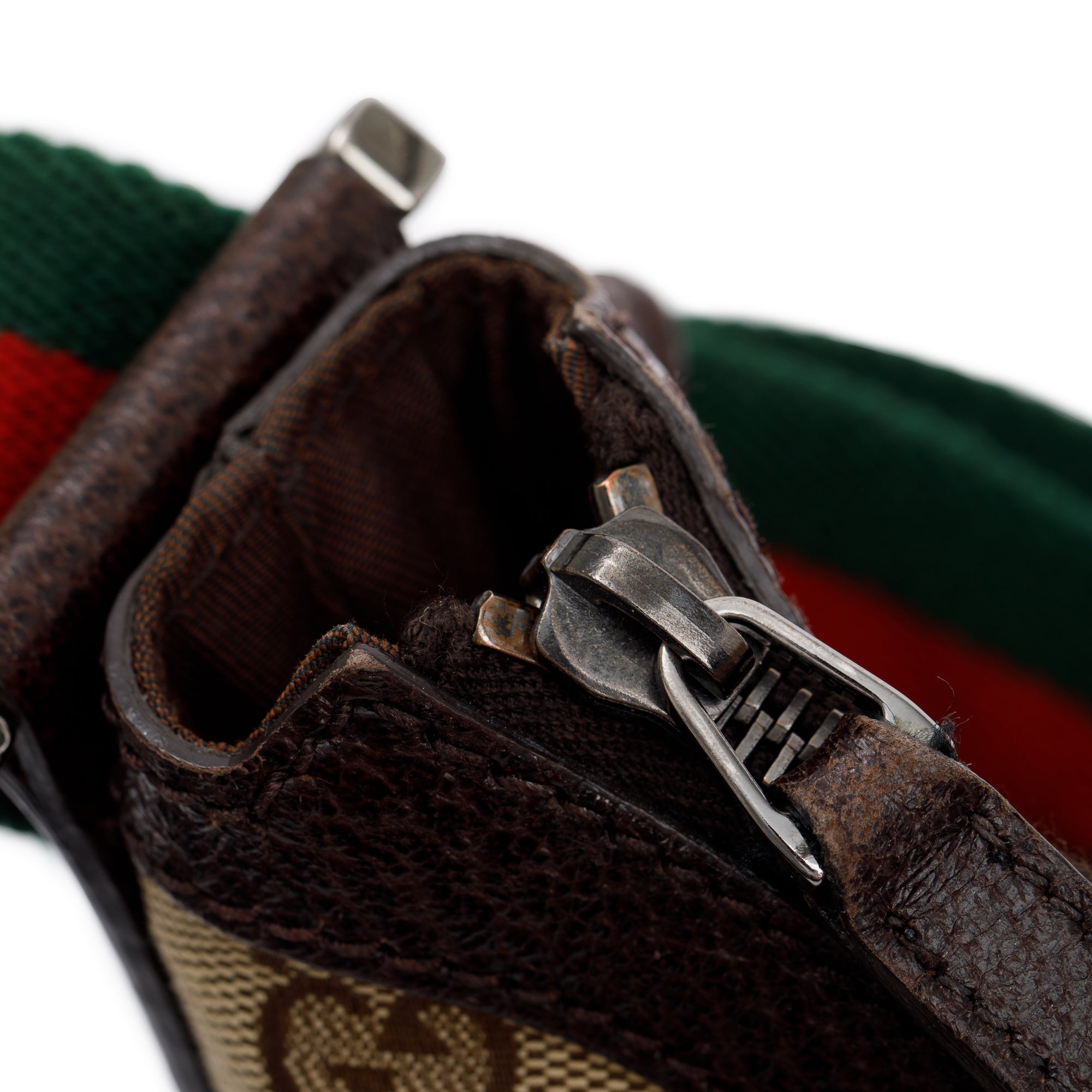 Gucci Beige GG Canvas Web Medium Half Moon Hobo