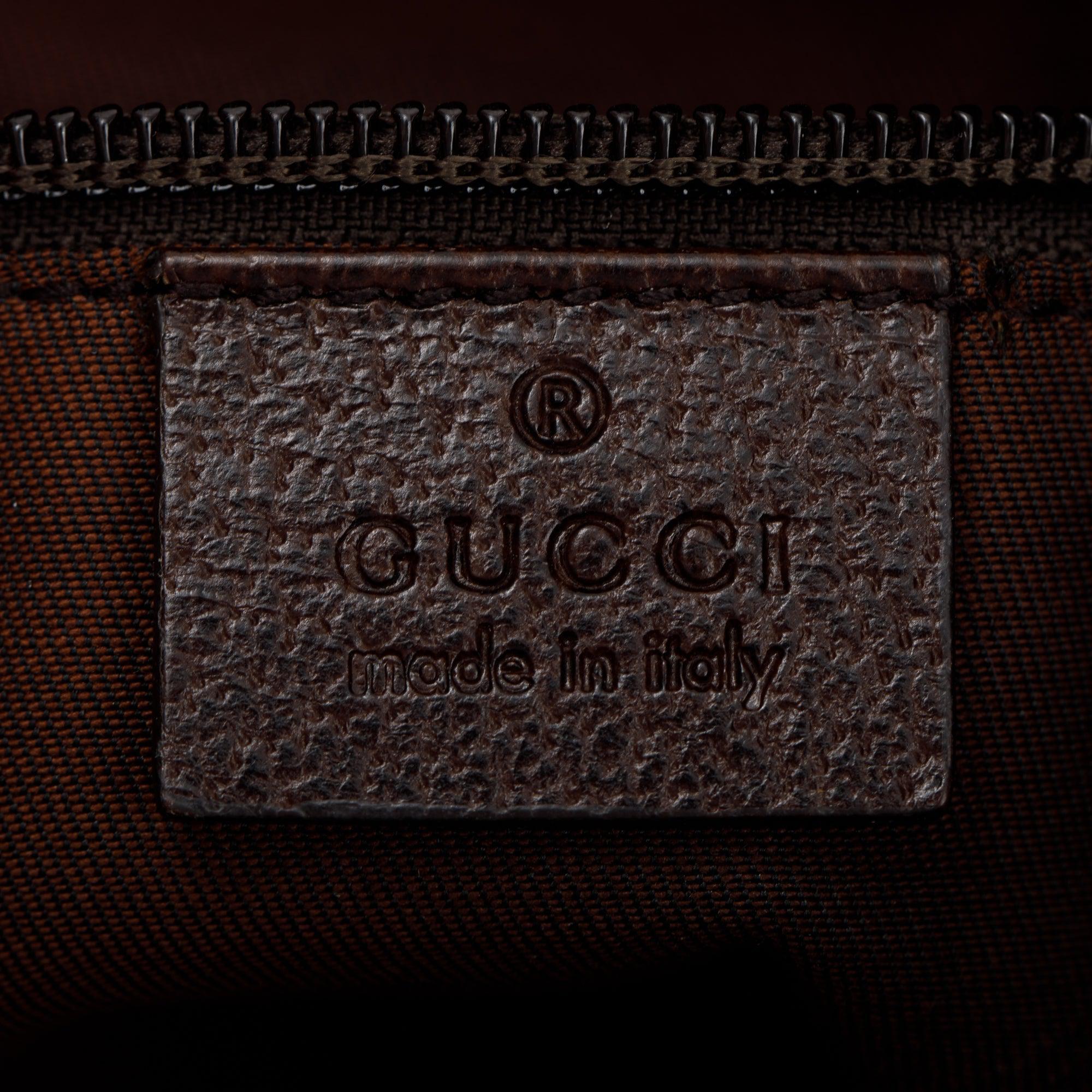 Gucci Beige GG Canvas Web Medium Half Moon Hobo