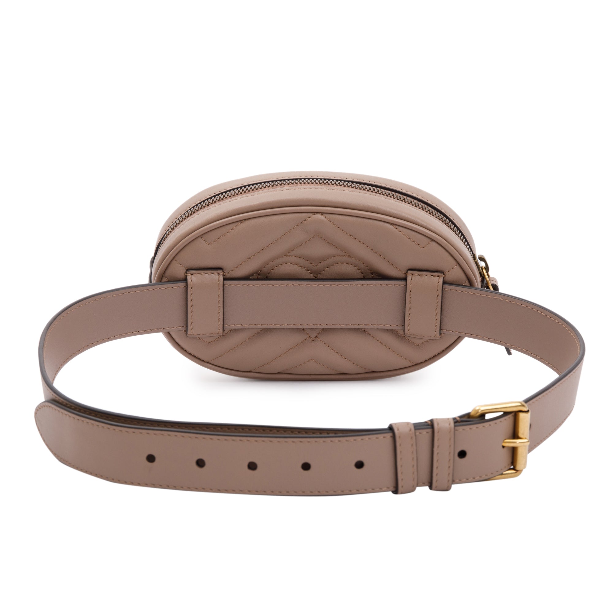Gucci Beige GG Marmont Matelasse Leather Belt Bag