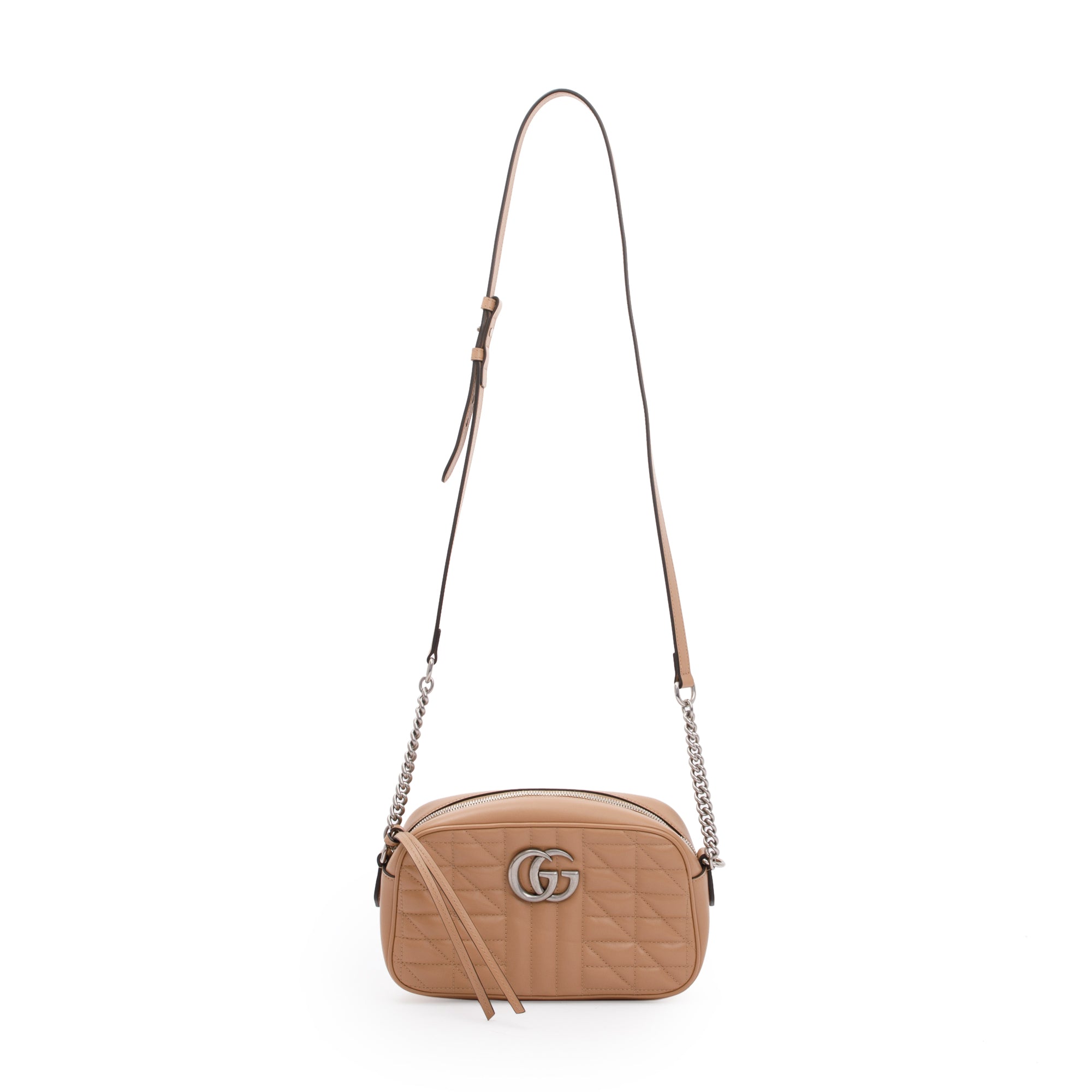 Gucci Beige GG Marmont Matelasse Leather Small Shoulder Bag