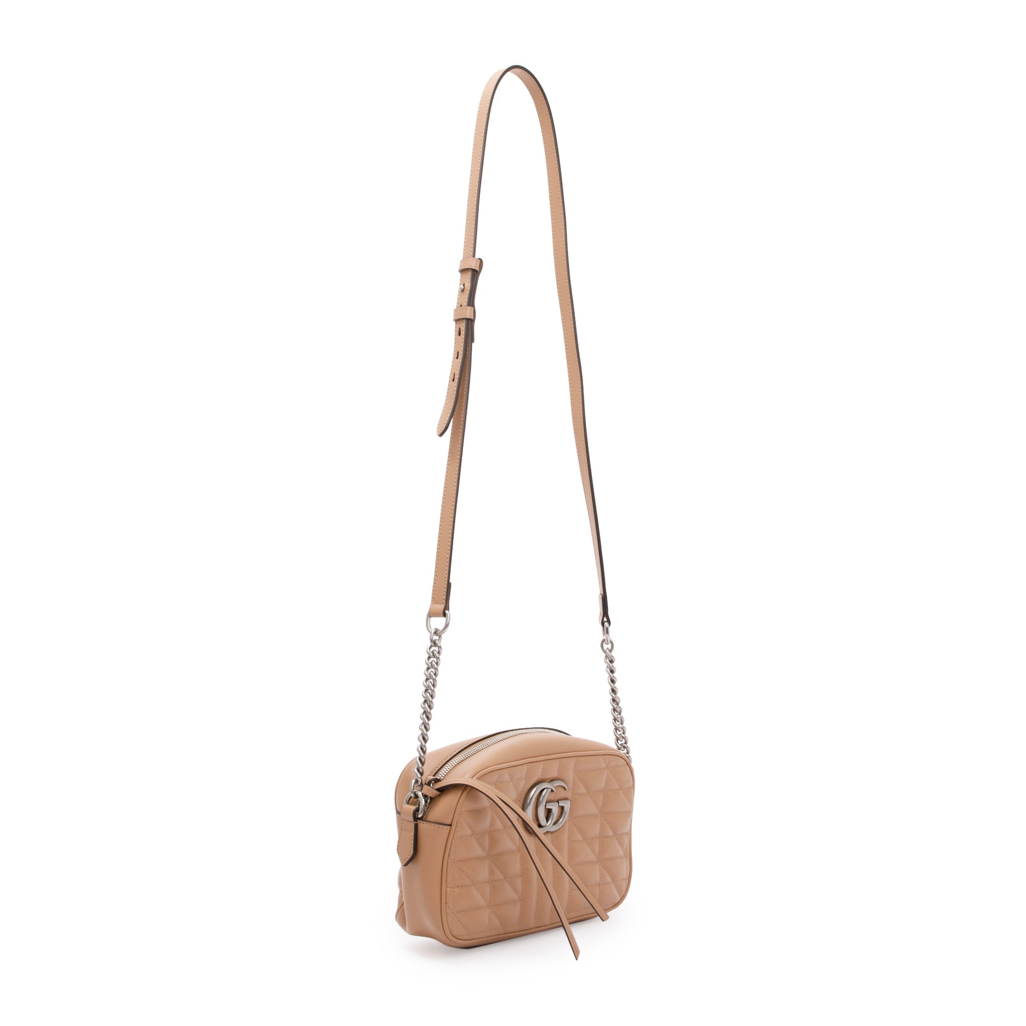 Gucci Beige GG Marmont Matelasse Leather Small Shoulder Bag
