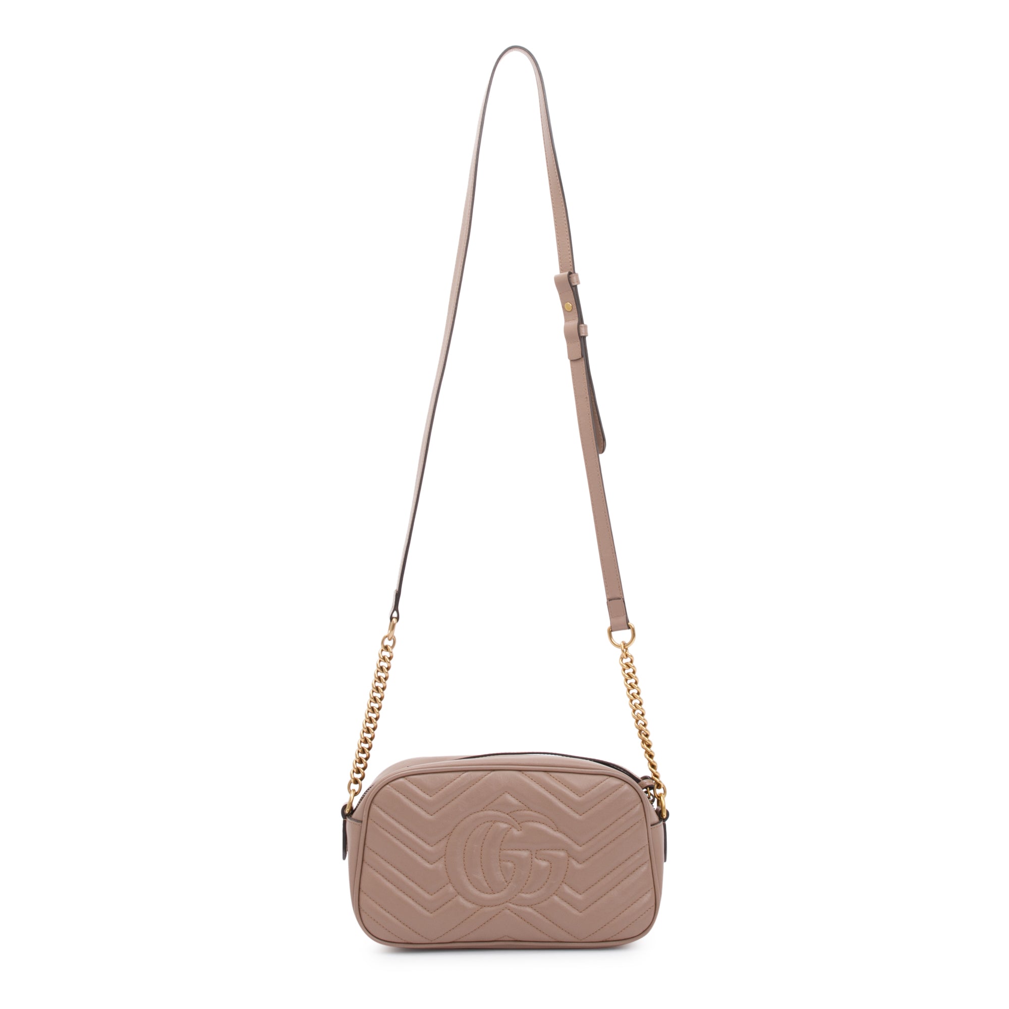 Gucci Beige GG Marmont Matelasse Leather Small Shoulder Bag