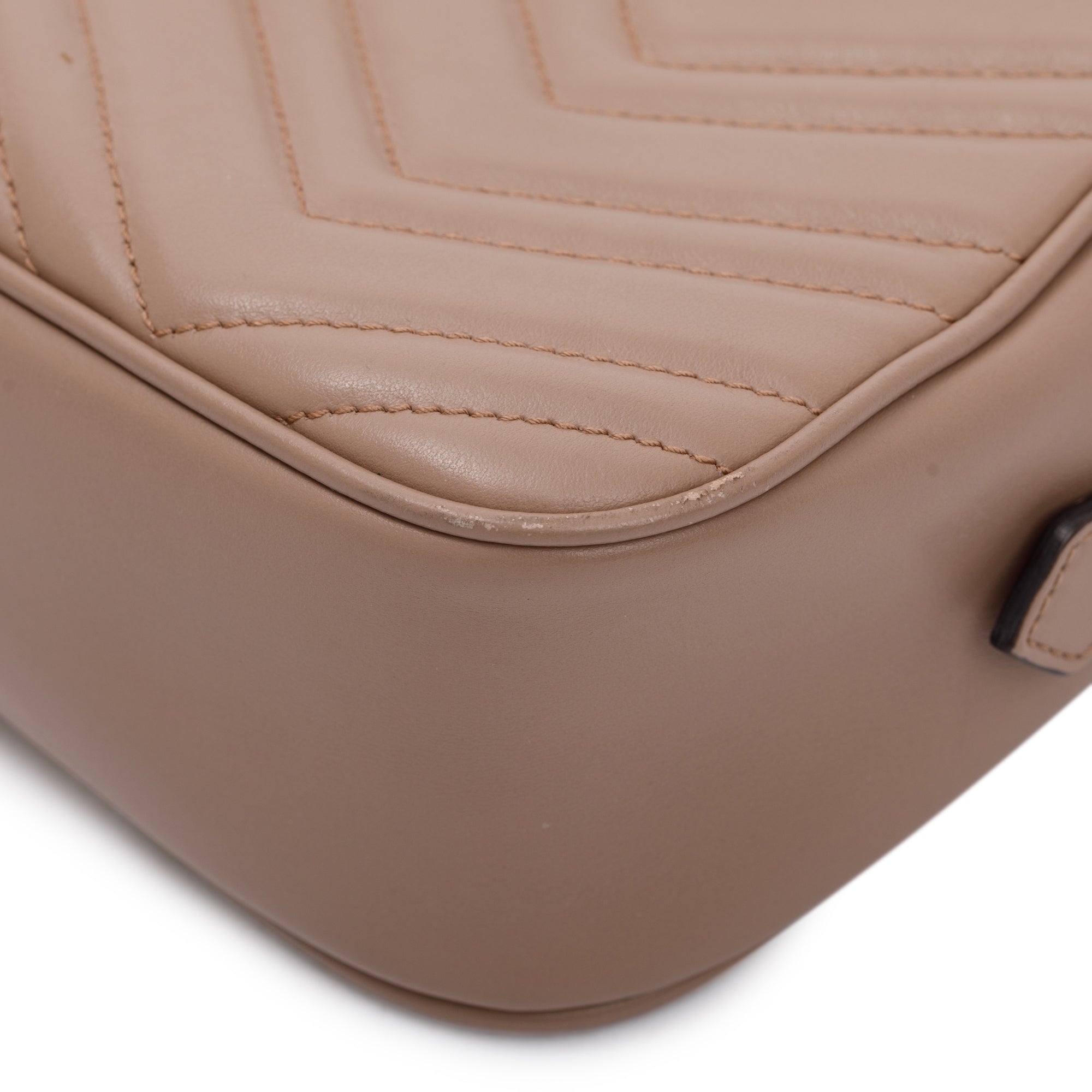 Gucci Beige GG Marmont Matelasse Leather Small Shoulder Bag