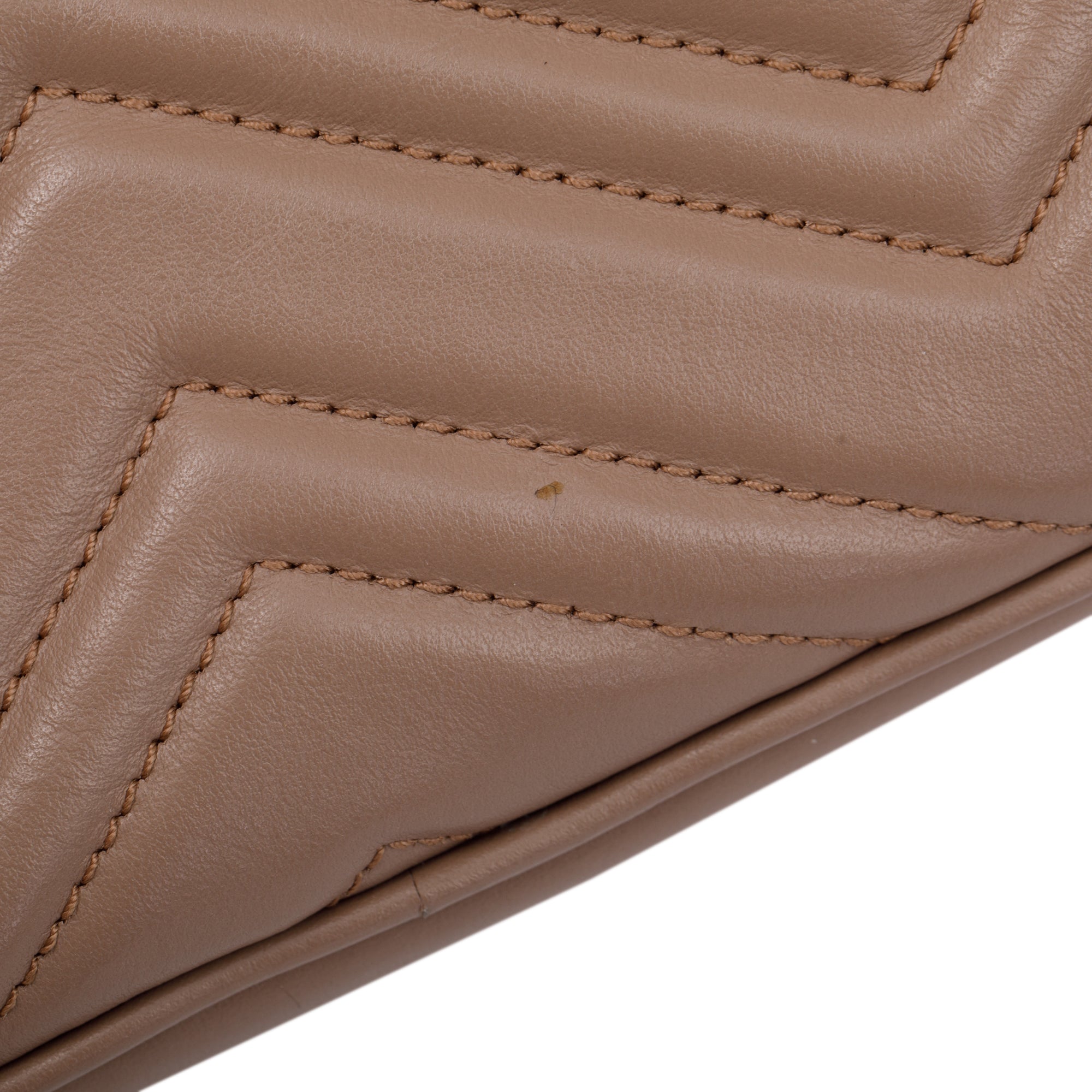 Gucci Beige GG Marmont Matelasse Leather Small Shoulder Bag