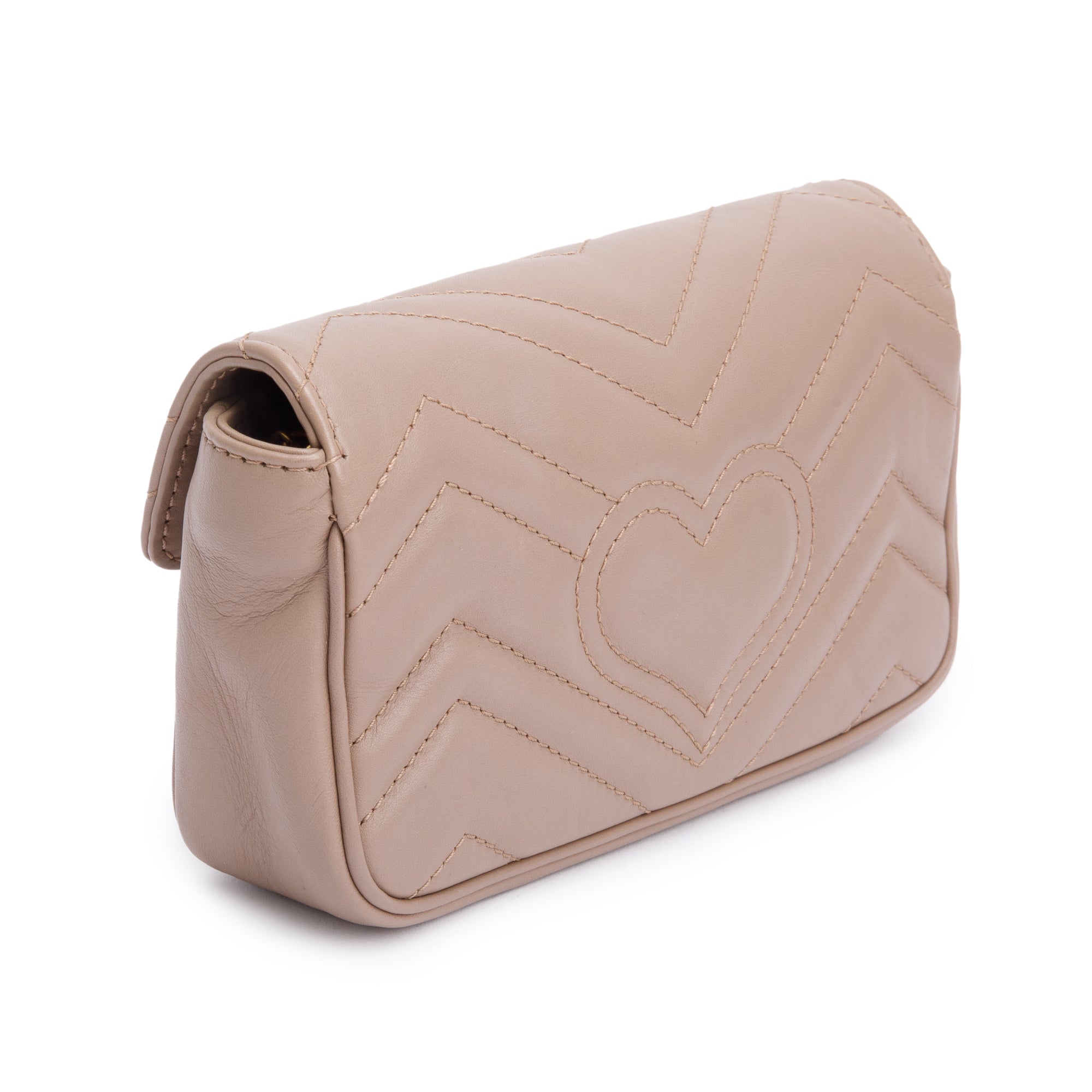 Gucci Beige GG Marmont Matelasse Leather Super Mini Bag