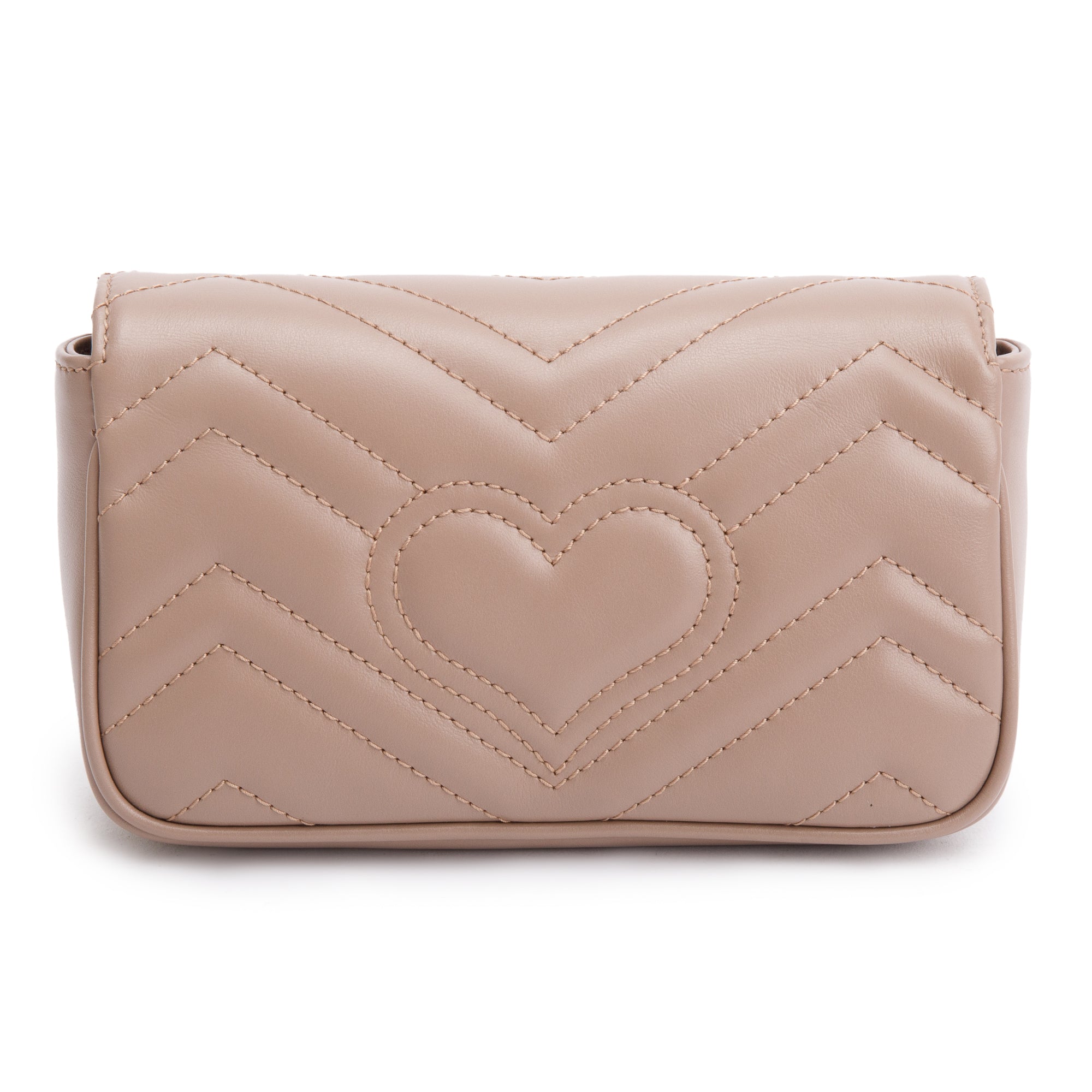 Gucci Beige GG Marmont Matelasse Leather Super Mini Bag w/ Box