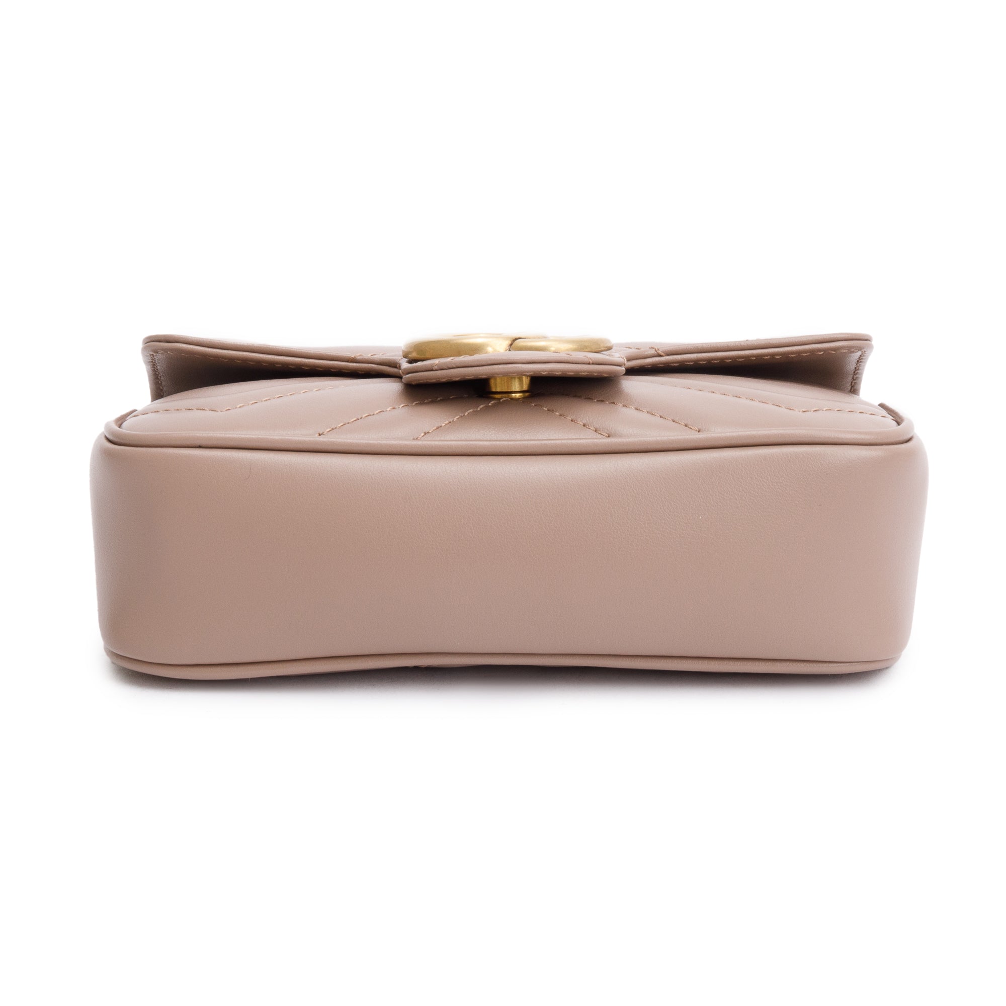 Gucci Beige GG Marmont Matelasse Leather Super Mini Bag w/ Box