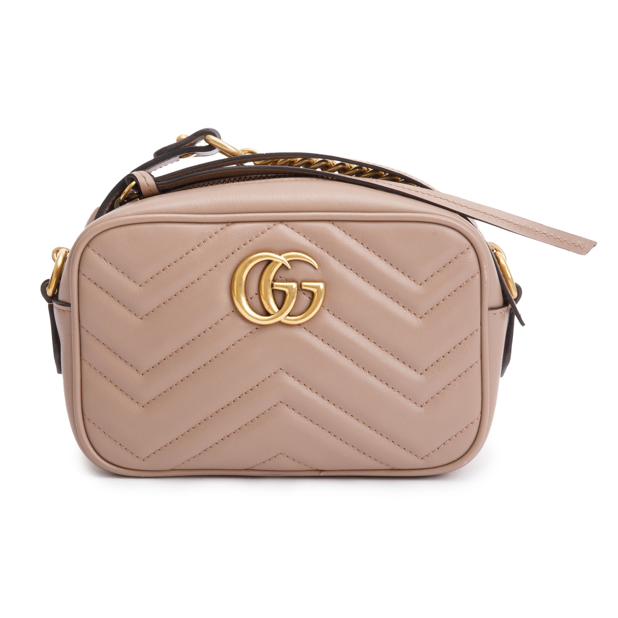 Gucci Beige GG Marmont Matelasse Mini Shoulder Bag