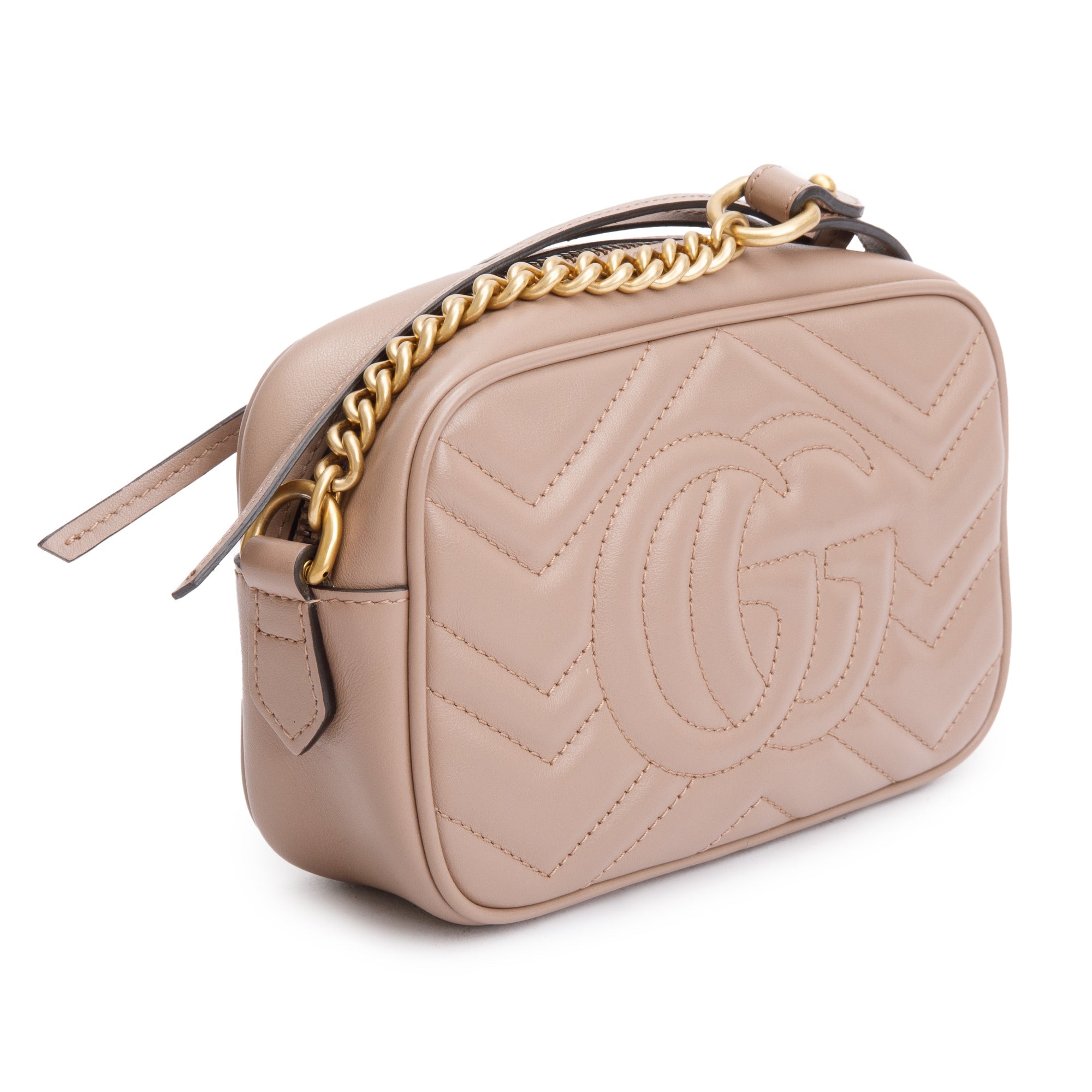 Gucci Beige GG Marmont Matelasse Mini Shoulder Bag