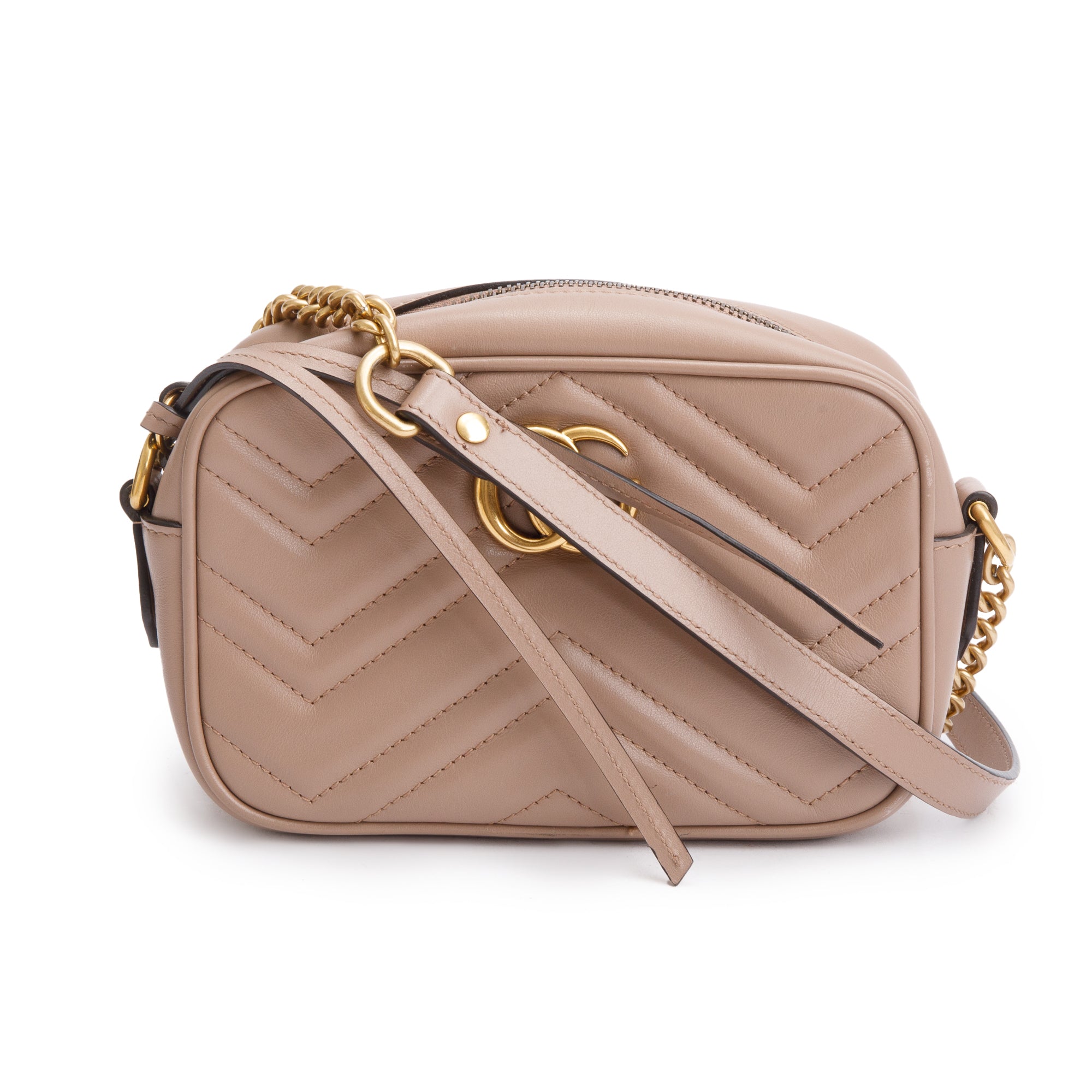 Gucci Beige GG Marmont Matelasse Mini Shoulder Bag