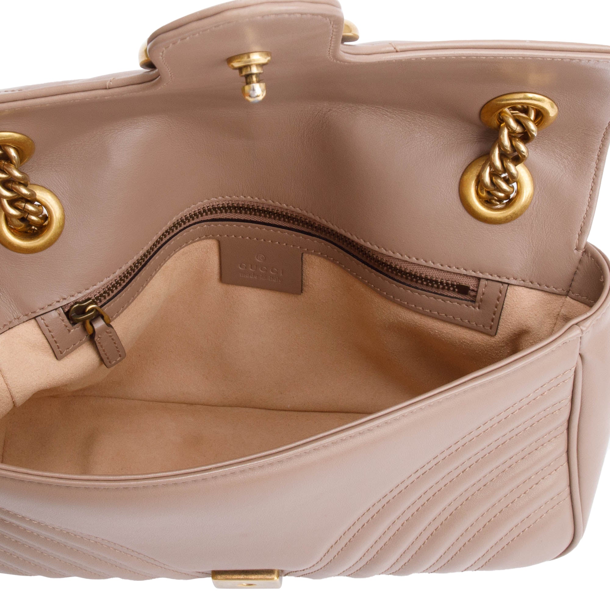 Gucci Beige GG Marmont Matelasse Small Shoulder Bag