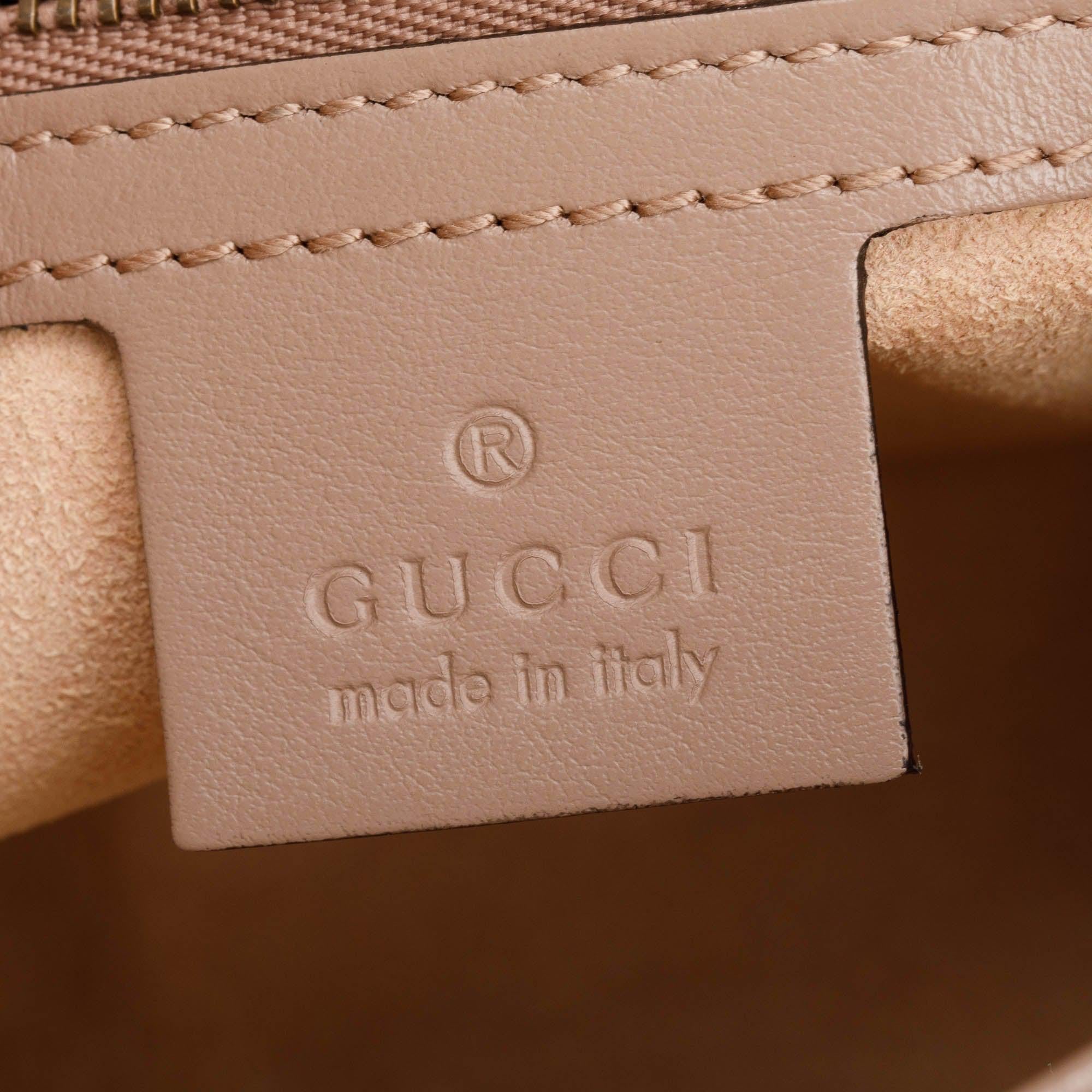 Gucci Beige GG Marmont Matelasse Small Shoulder Bag